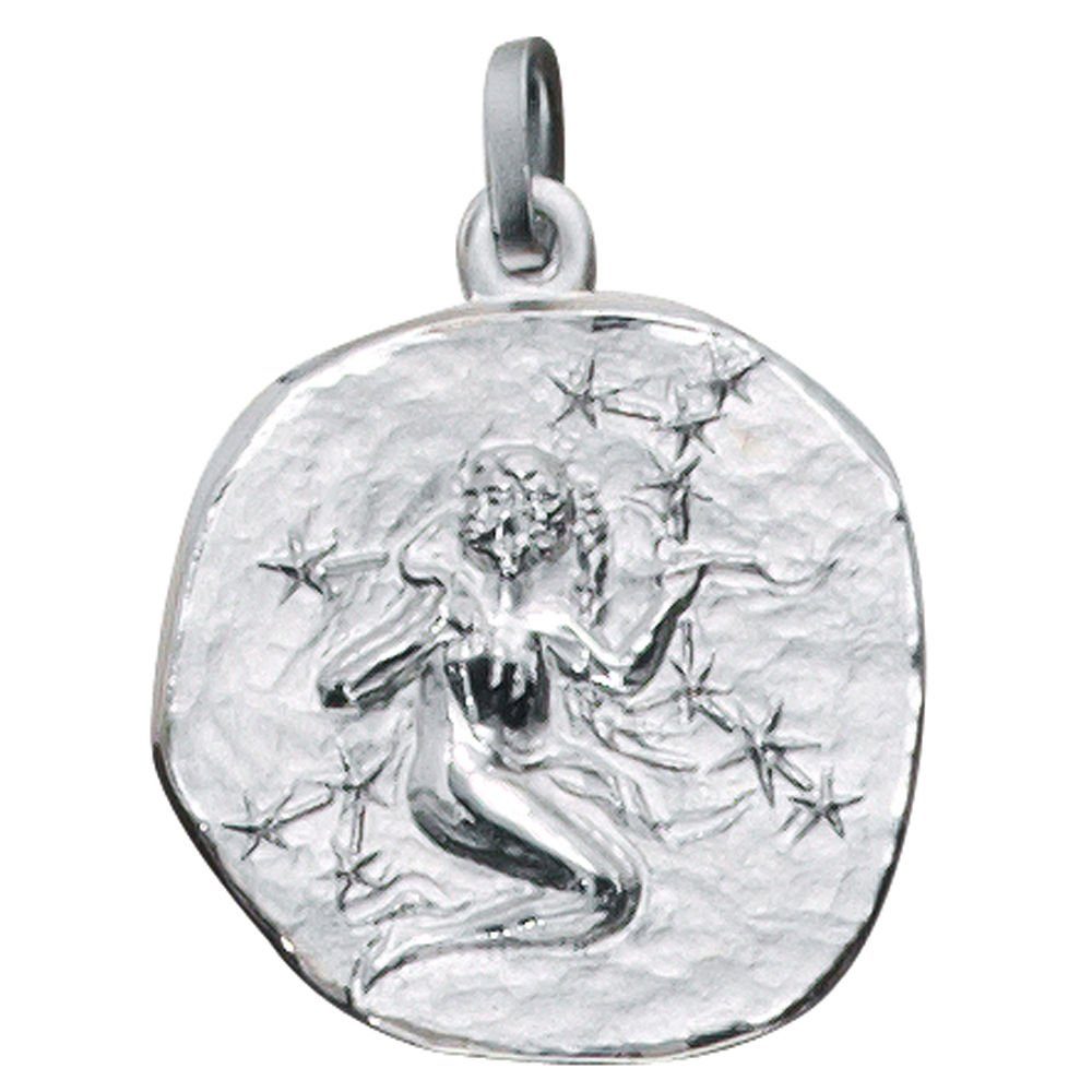 Schmuck Krone Kettenanhänger Sternzeichen aus 925 - 925 Echt Jungfrau Silber Halsschmuck, Silber Sterlingsilber Anhänger