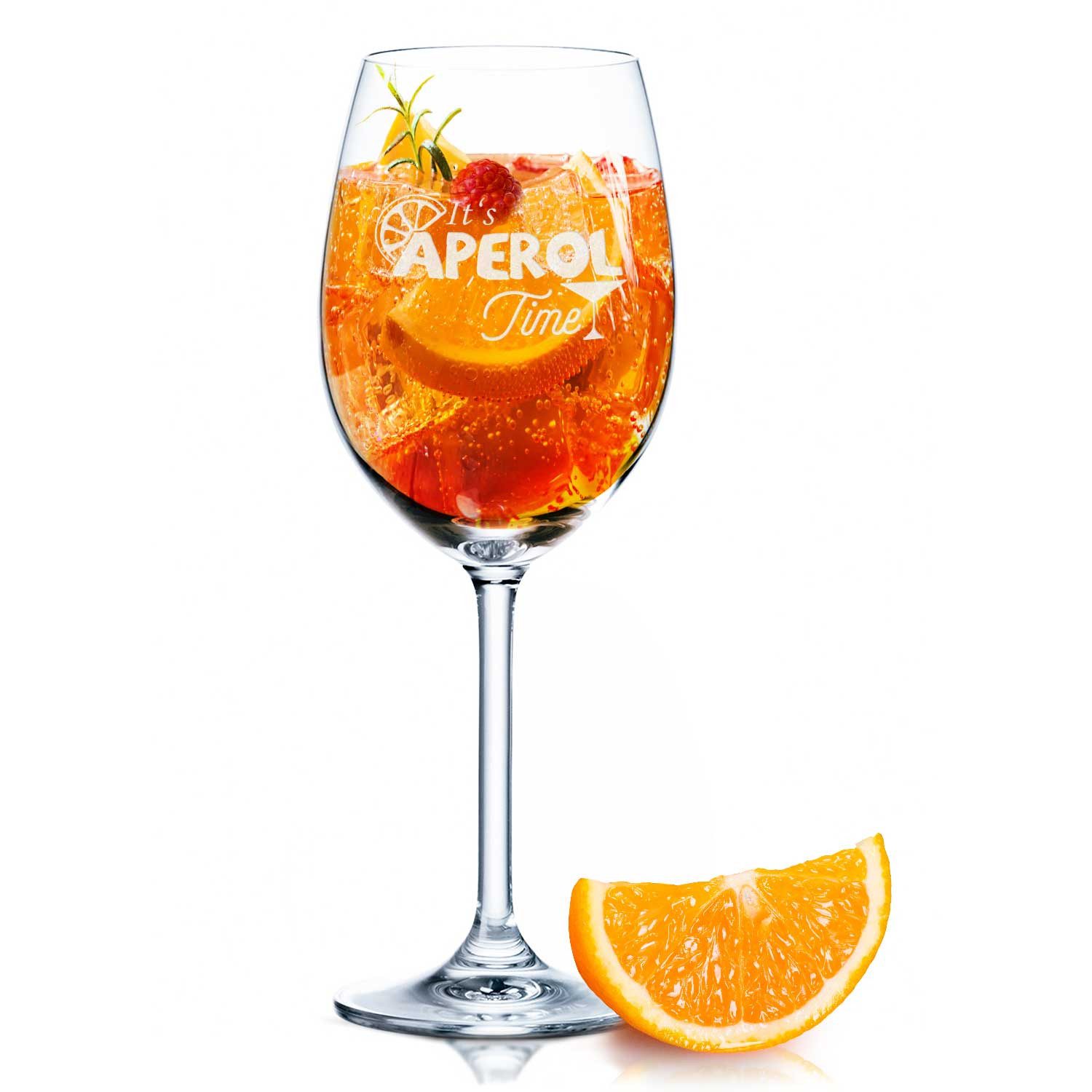 GRAVURZEILE Rotweinglas - It's Aperol Time - Aperol Spritz Glas - Aperol Geschenk, Qualitätsglas aus dem Hause Leonardo, Ausführung: 460ml - Daily