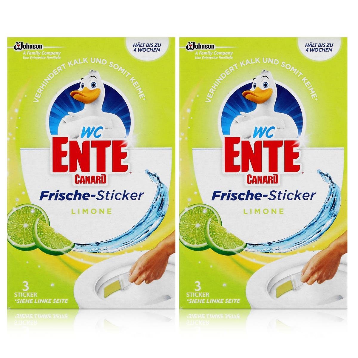 WC Limone WC Ente (2er WC-Frische 3x9g Ente Pack) WC-Reiniger Frische-Sticker