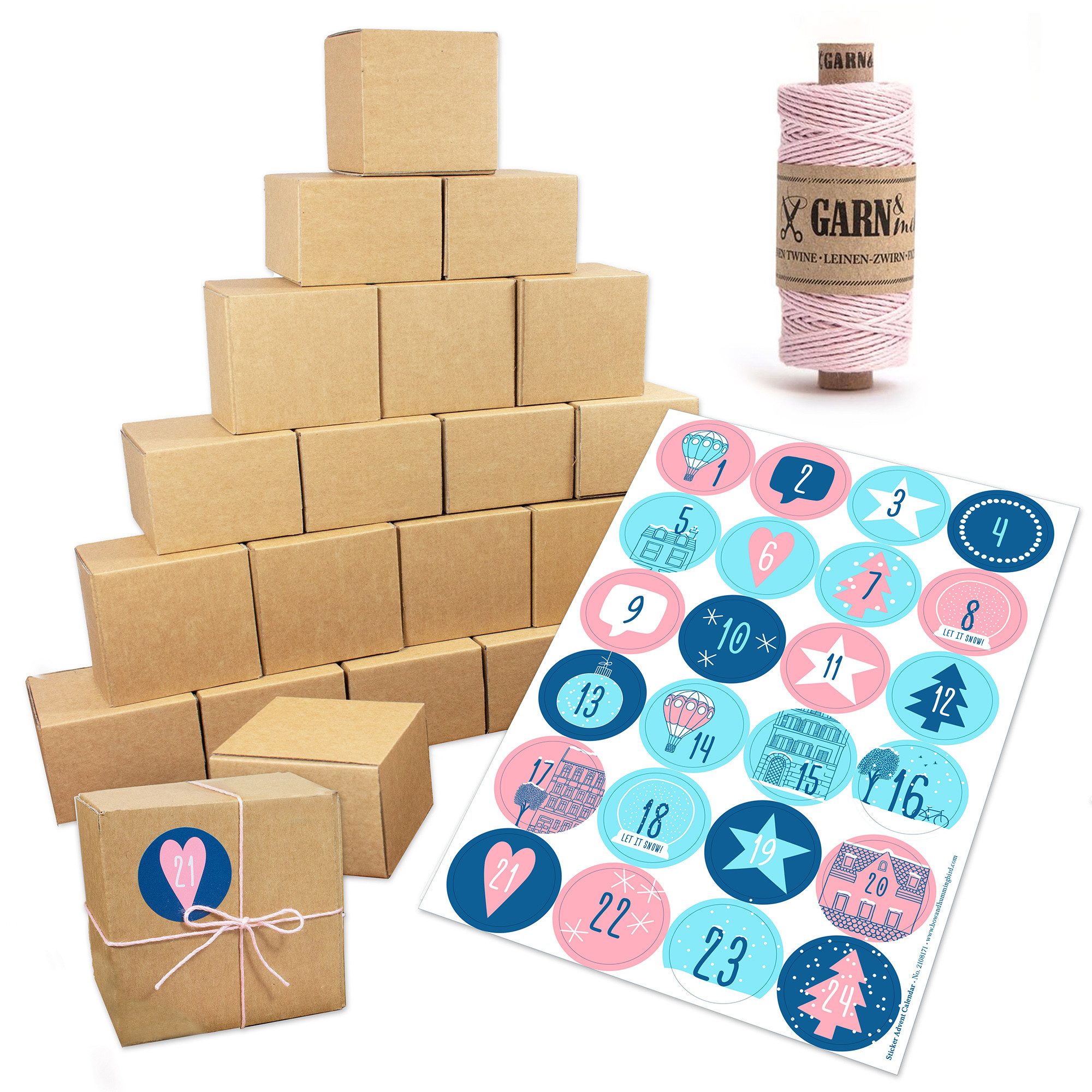 Bow & Hummingbird befüllbarer Adventskalender mit Boxen "Winter Wonder" + 50 Füll-Ideen gratis