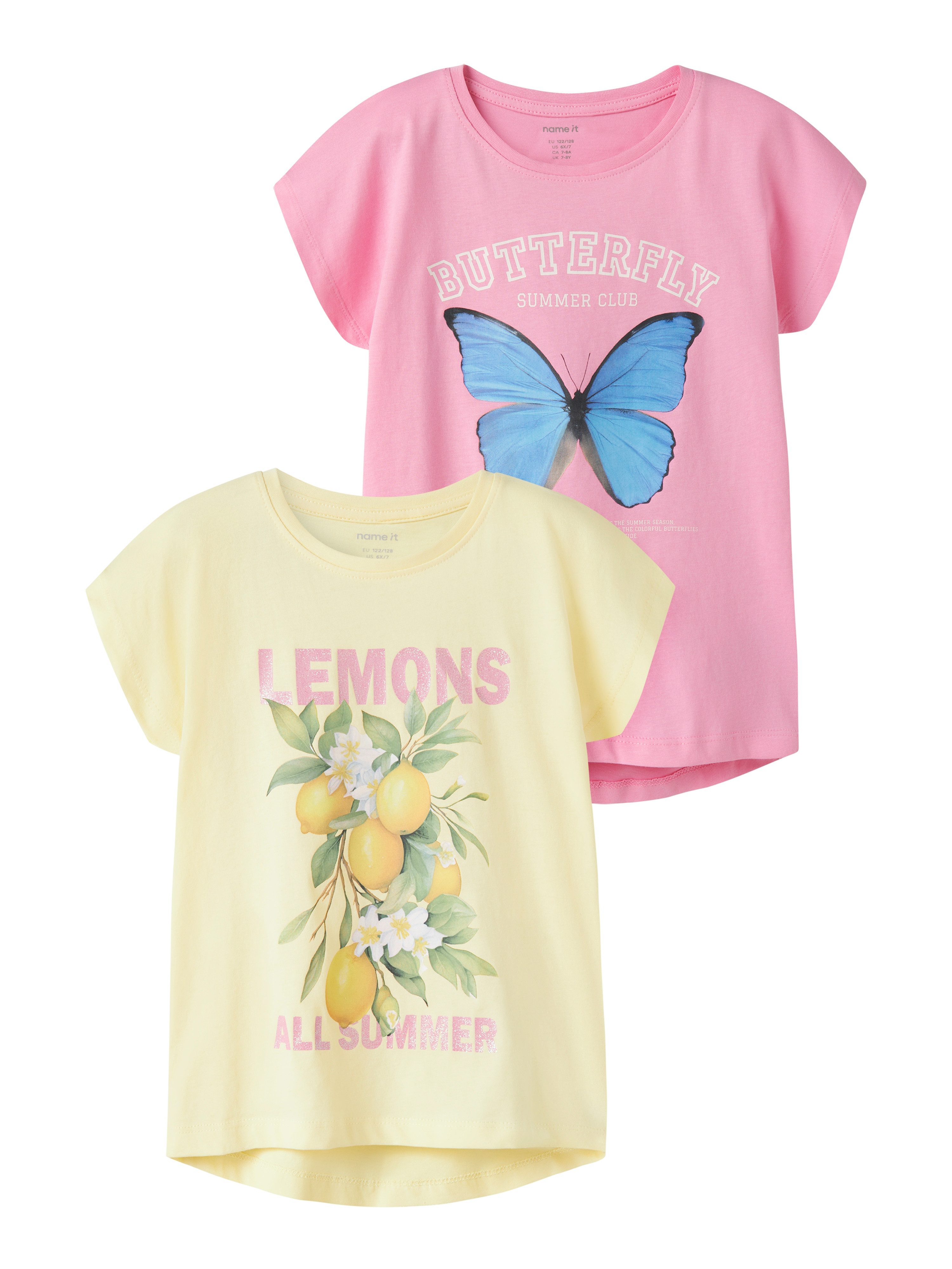Name It T-Shirt NKFVOTIA 2P CAPSL TOP (Packung, 2-tlg) Baumwolle, loose fit