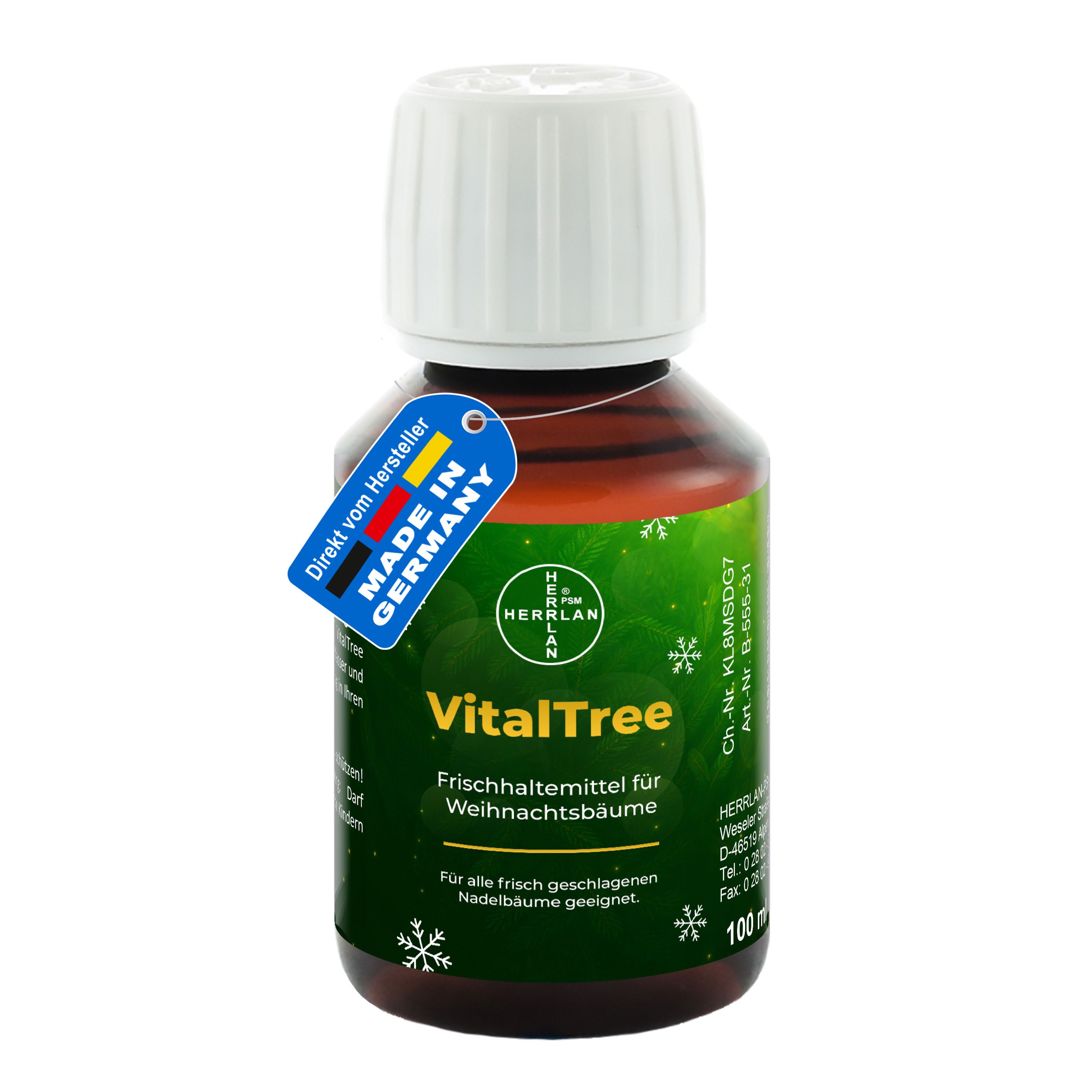 HERRLAN Echter Weihnachtsbaum Frischhaltemittel VitalTree, 100 ml Christbaum Refresh