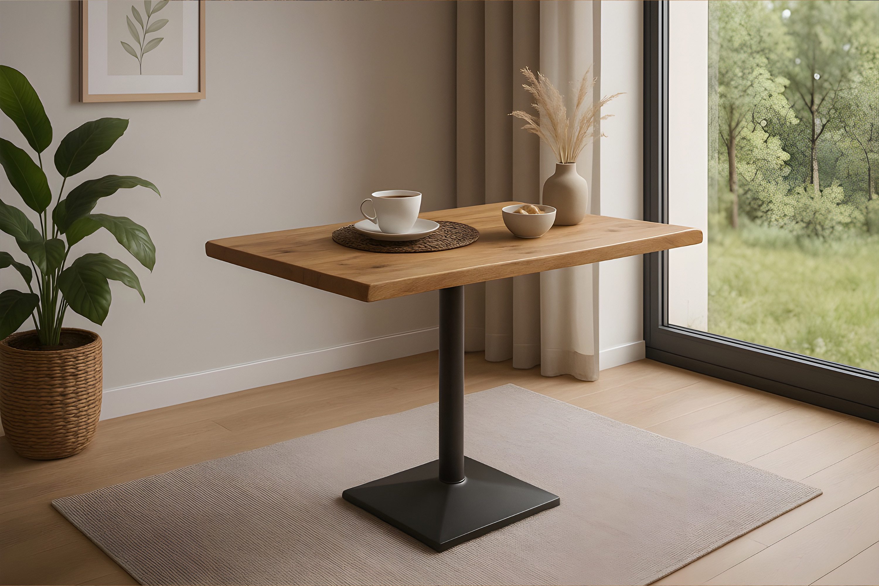 SAM® Bistrotisch Ingmar, massives Akazien- oder Mangoholz, Baumkante, Säule günstig online kaufen