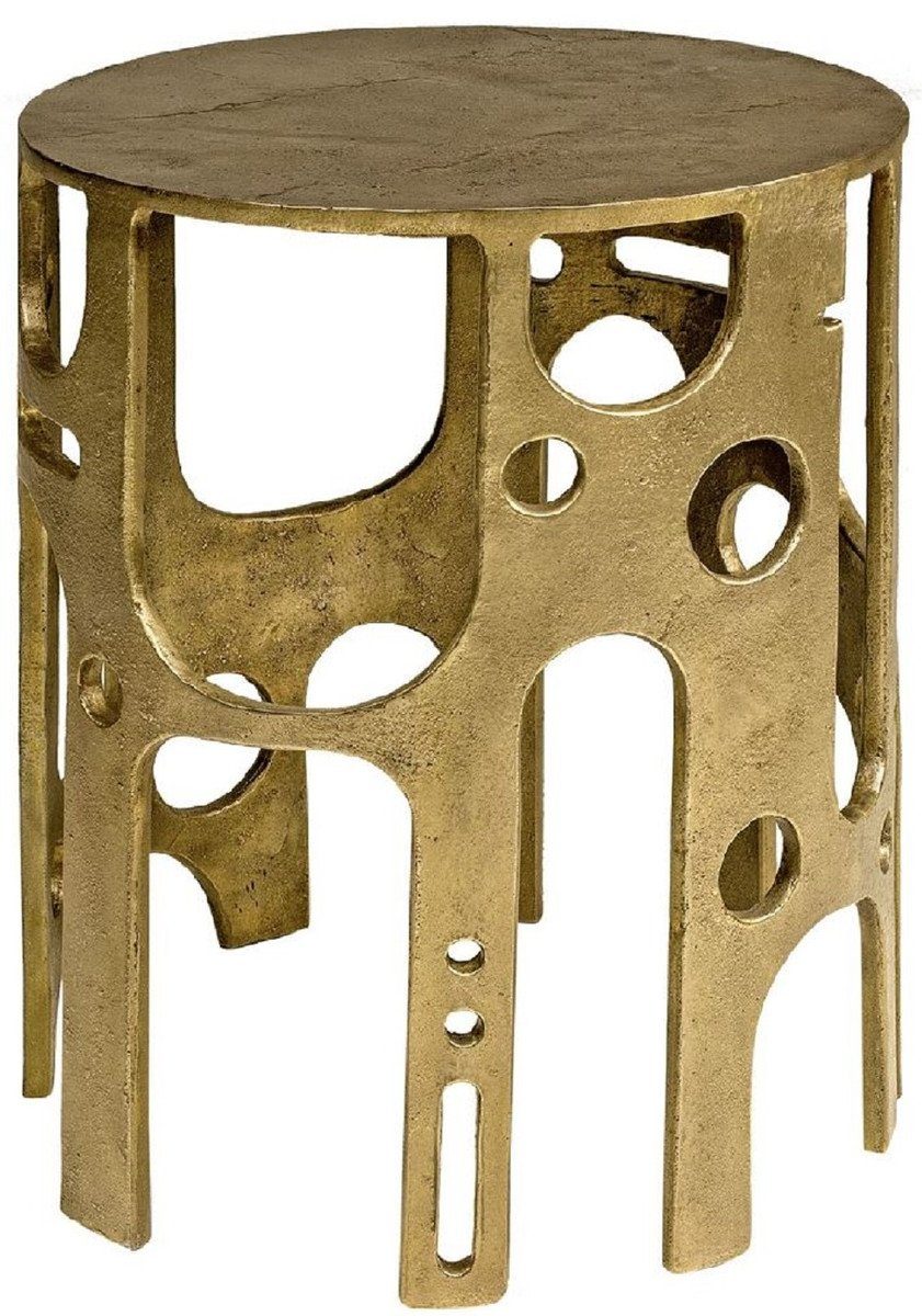 Casa Padrino Beistelltisch Casa Padrino Designer Beistelltisch Bronze Ø 50 x H. 60 cm - Runder Aluminium Tisch - Wohnzimmer Möbel - Luxus Möbel - Designer Möbel - Luxus Einrichtung - Designer Einrichtung