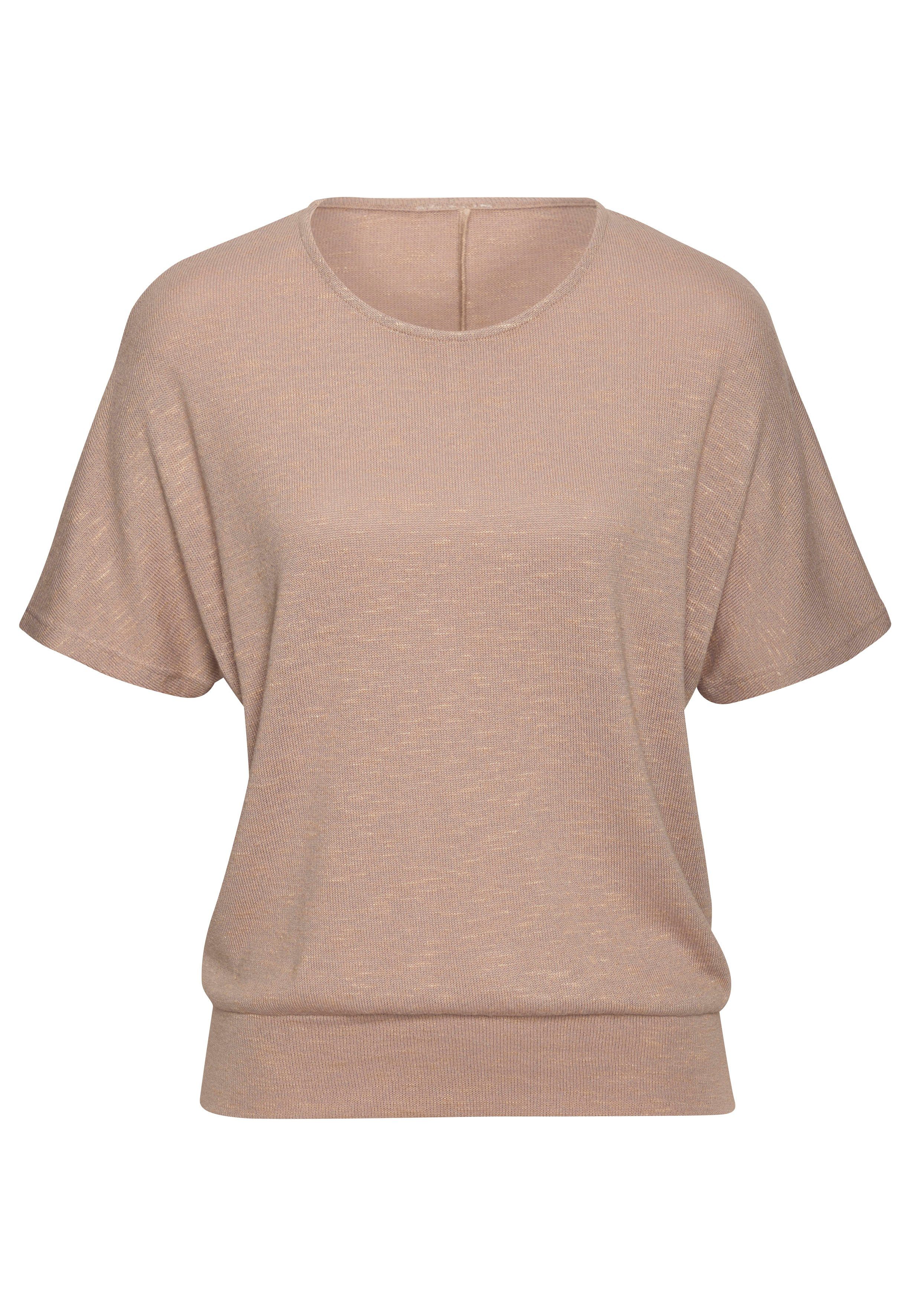 Vivance Kurzarmshirt mit breitem Bund aus weichem Viskose-Feinstrick