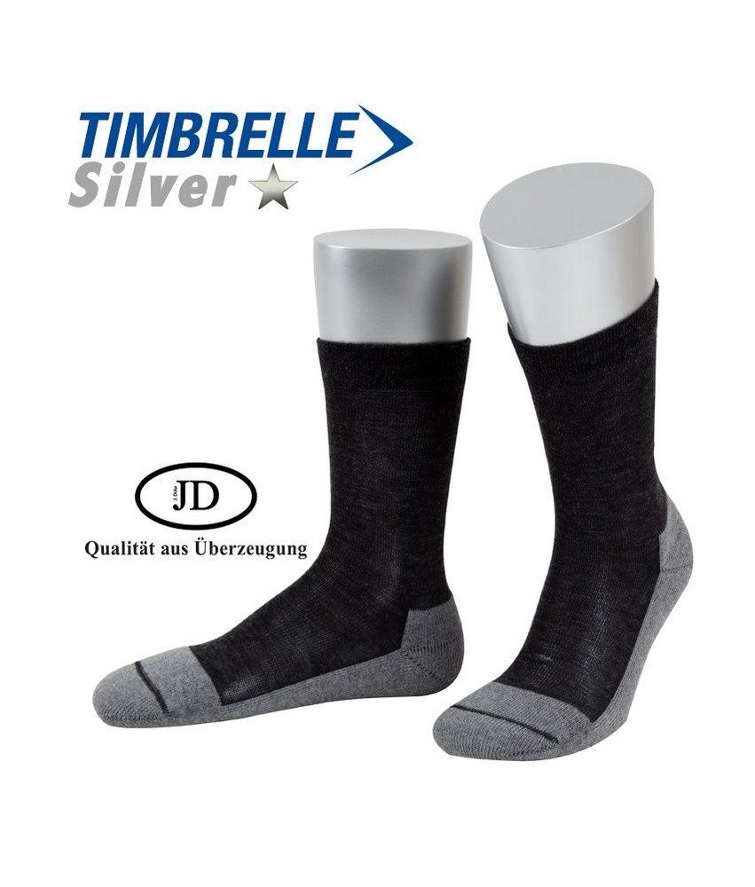 JD Funktionssocken Crew Winter Silberionen-Jagdsocke anthrazit/grau - 1 Paar