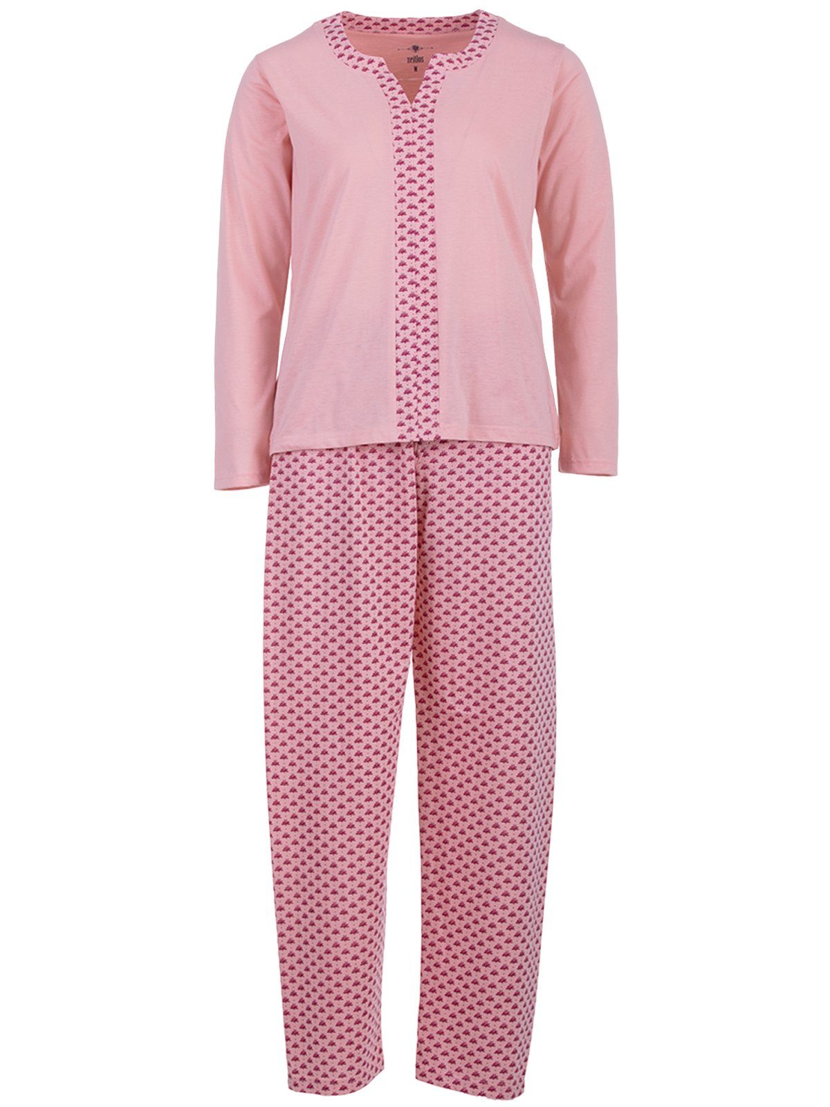zeitlos Schlafanzug Pyjama Set Langarm - Borte Blumen rosa