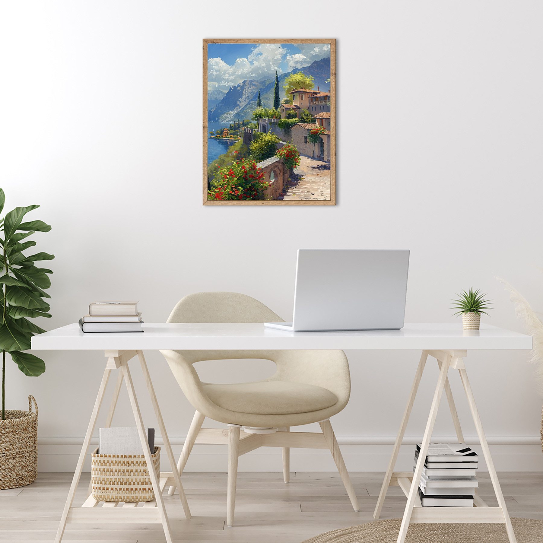 Bönninghoff Bild mit Rahmen Wandbild gerahmt LAKE GARDA 40x50 cm – Natur Wandbild beruhigend, Berge & Alpenbilder, Italien, See, mit dekorativem Rahmen – Bild 3 von 5