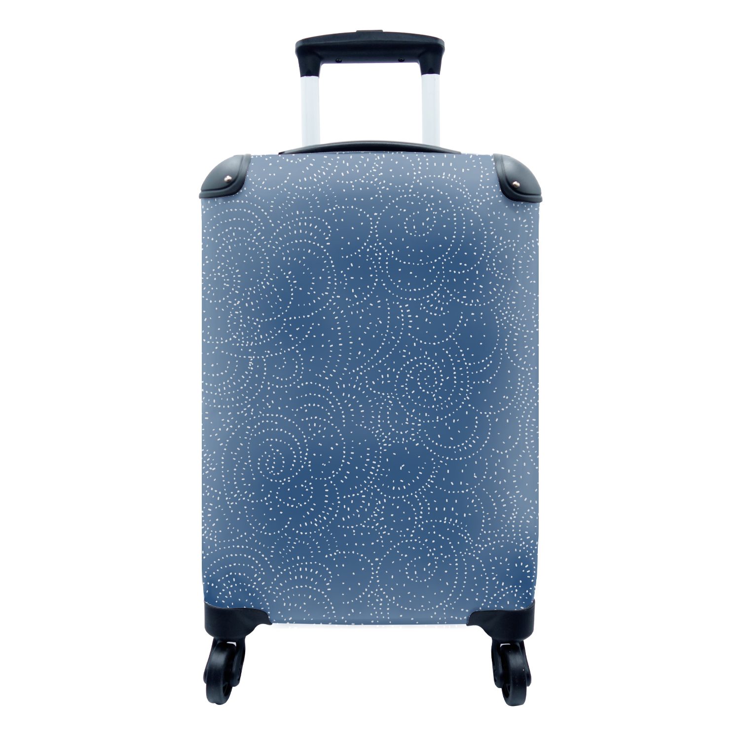 Rollen, Reisekoffer Blau MuchoWow für Reisetasche Muster Japan, - Handgepäck Handgepäckkoffer mit - Trolley, Ferien, 4 rollen,