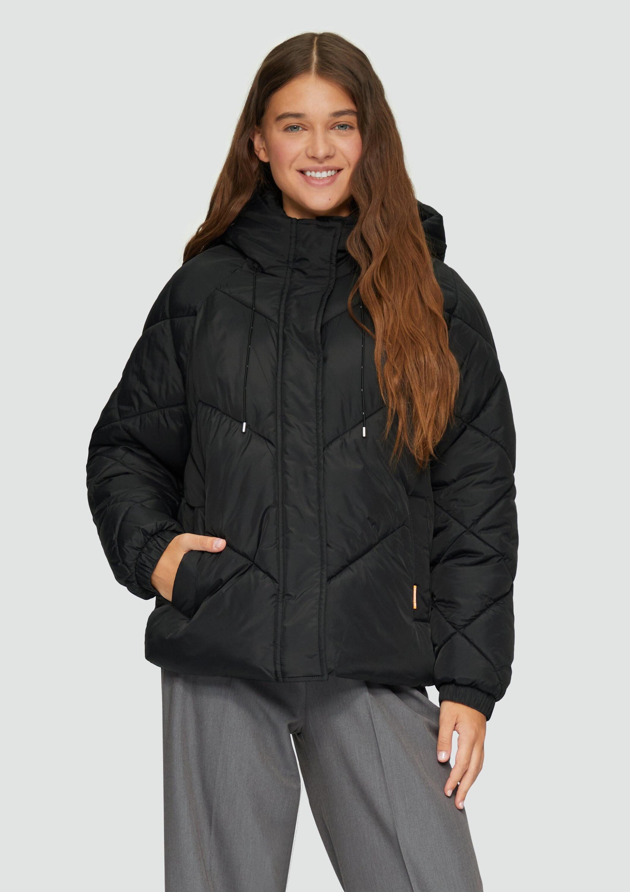 QS Winterjacke Outdoor-Jacke Wattierte Jacke mit Steppung und Kapuze günstig online kaufen