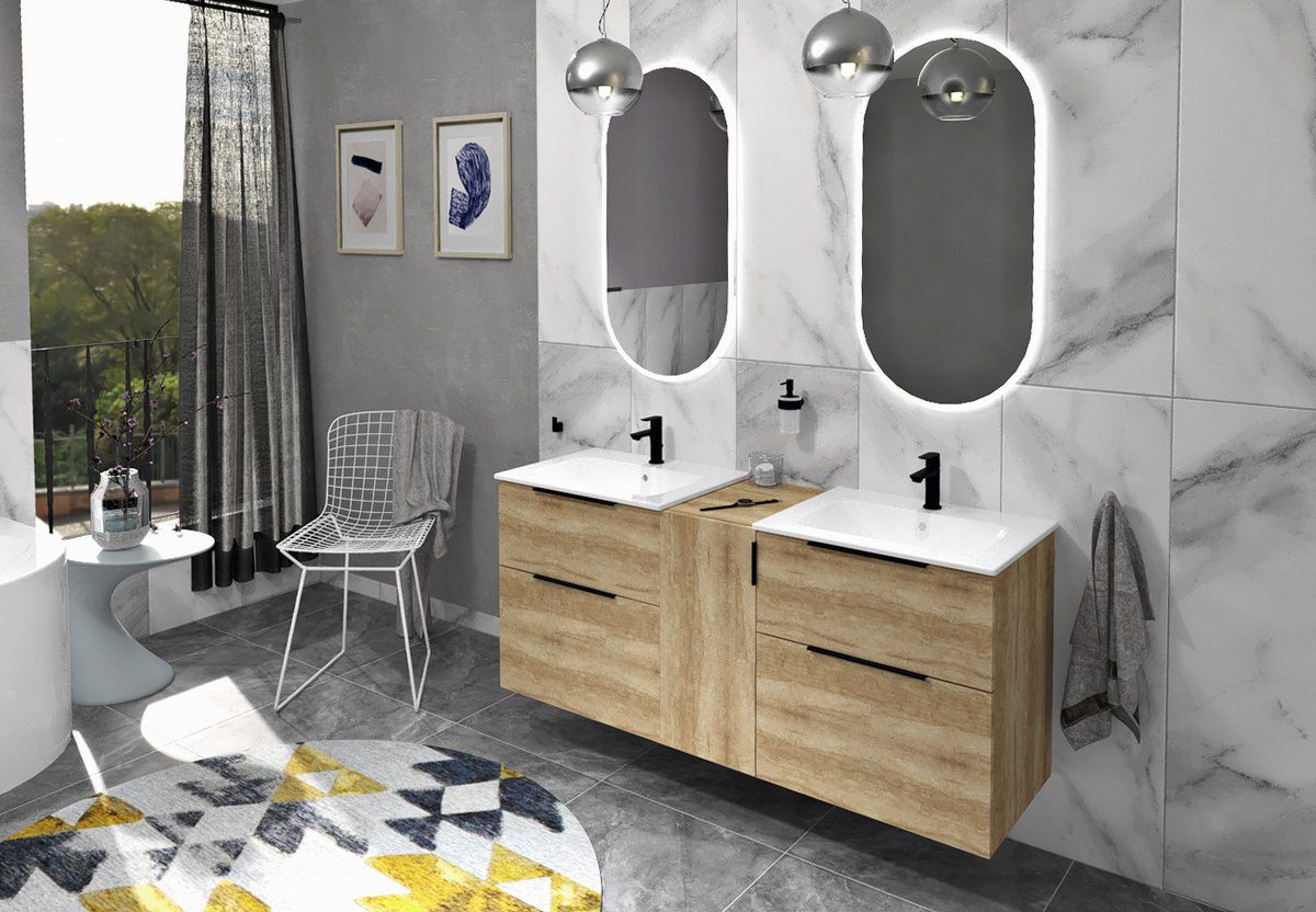 Sapho Waschbeckenunterschrank CIRASA Unterschrank 59,2x64x46cm, Eiche Alabama Sapho-CR601-2222