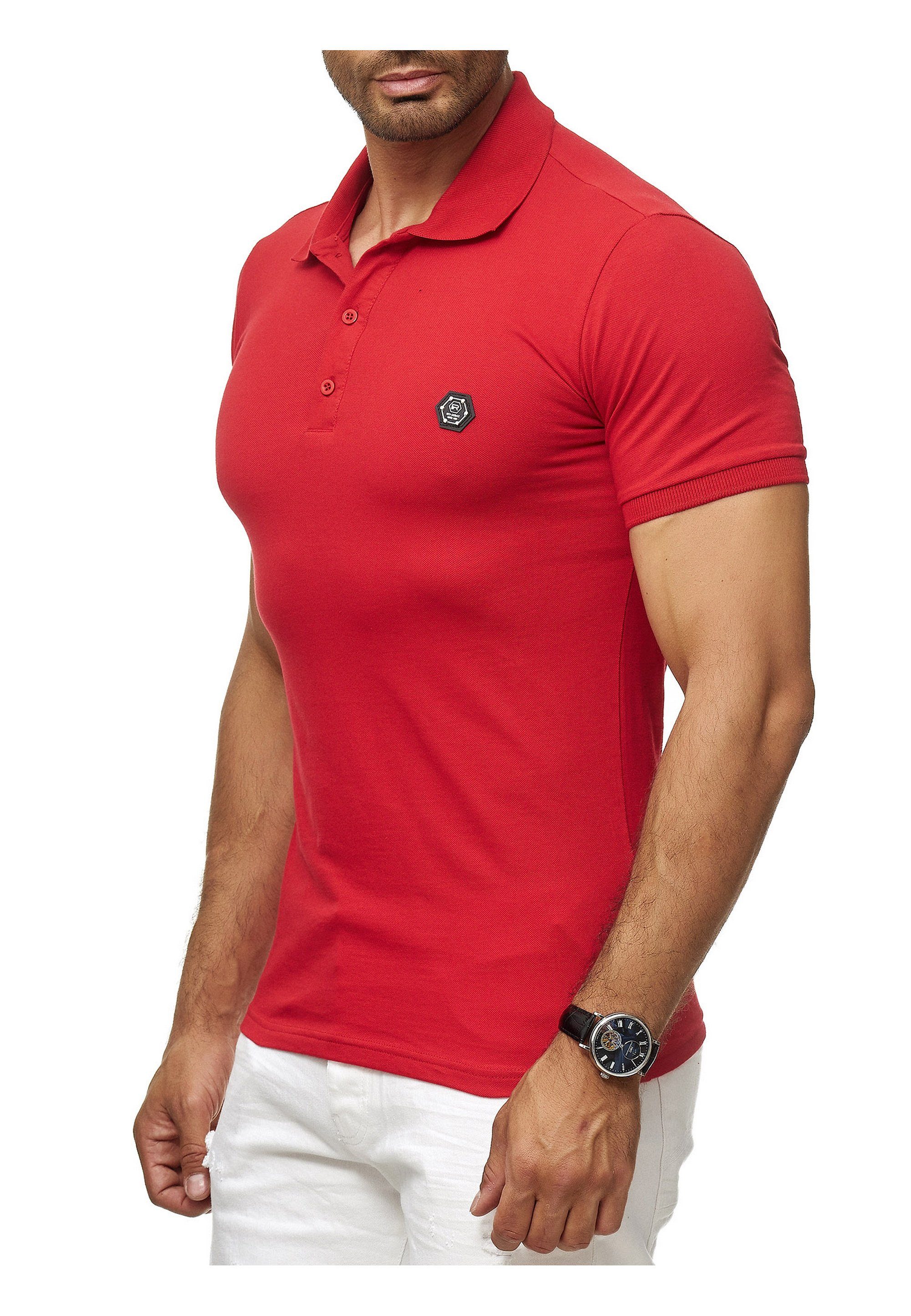 Beach Long RedBridge Brandlogo stylischem rot Poloshirt mit