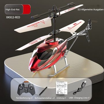 Kpaloft RC-Helikopter Hubschrauber, 3.5-Kanal, RTF, mit LED Licht, Höhe-Halten, rot, für Jungen, Erwachsene