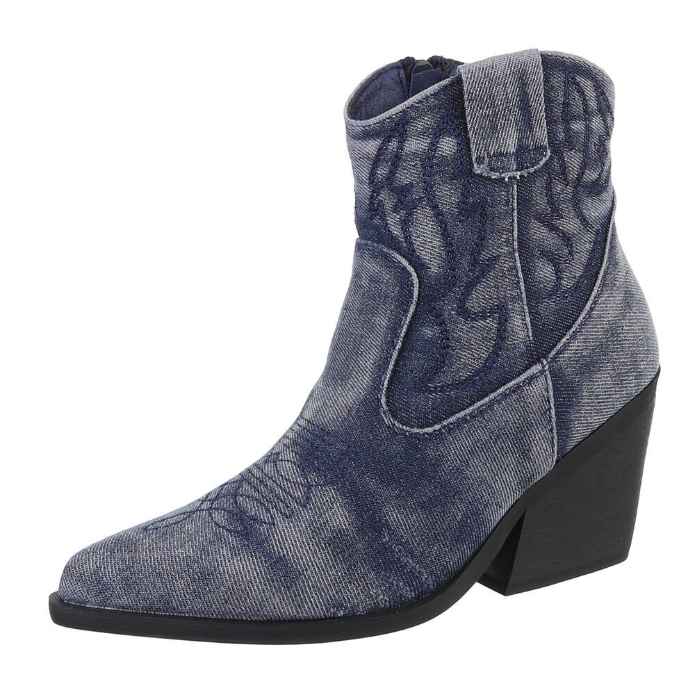 Ital-Design Damen Cowboyboots Western Westernstiefelette (88671888) Blockab günstig online kaufen