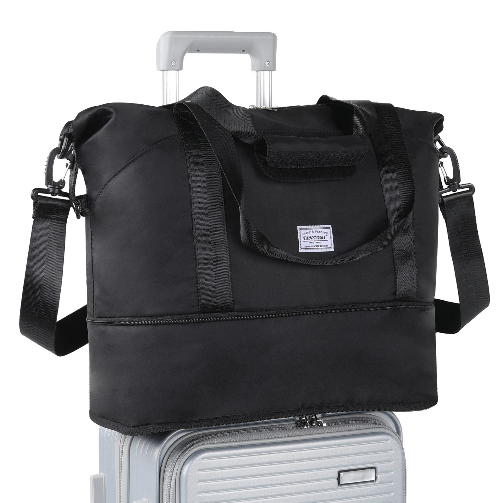 TAN.TOMI Reisetasche Erweiterbares Reisetasche Damen Herren Sporttasche 42x28x23 Handgepäck (Erweiterbares Weekender Bag mit Nassfach), Schwimmtasche Wasserdicht Travel Bag Fitnesstasche Trainingstasche