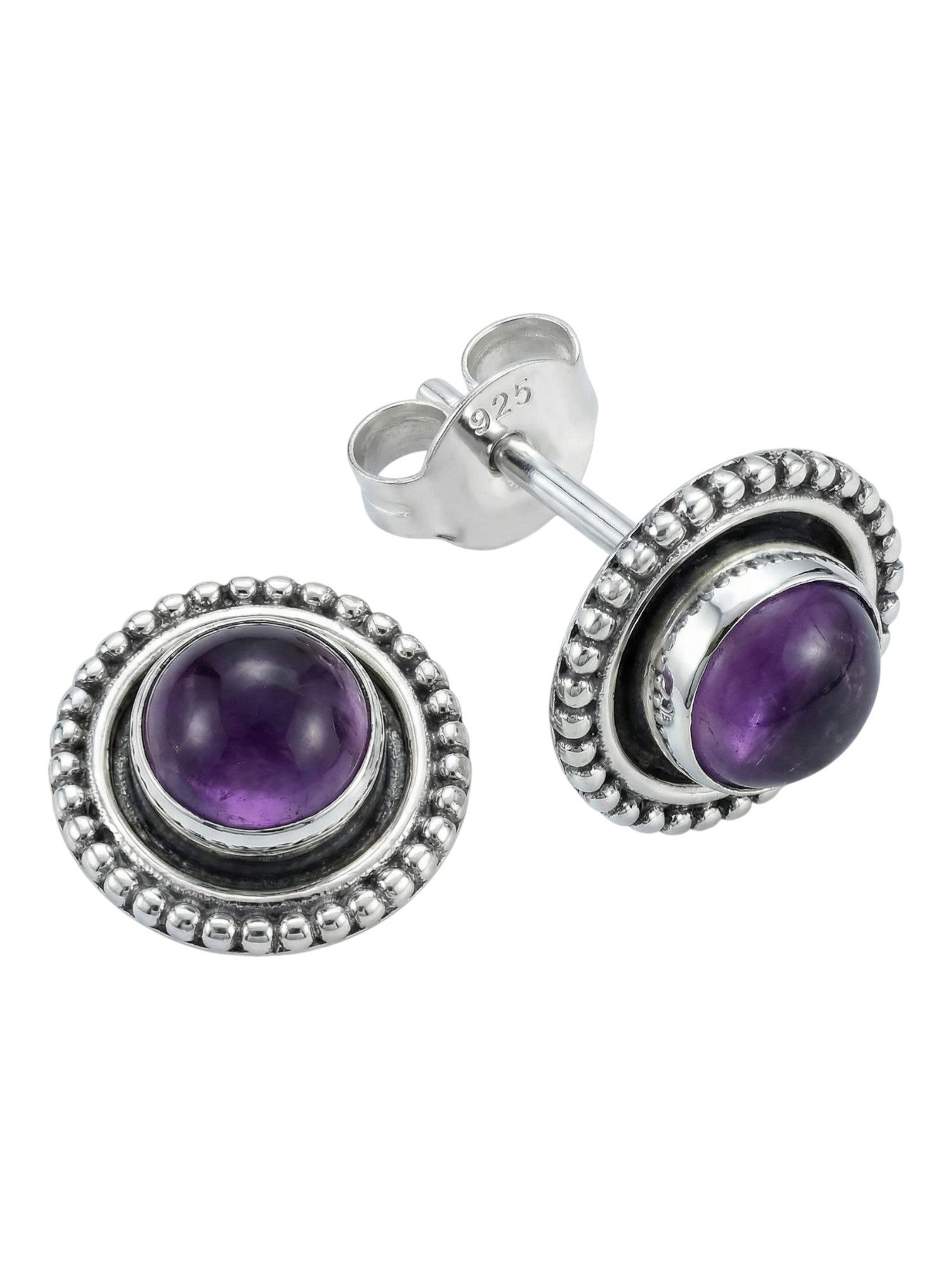 Paar Ohrstecker BULAN aus 925 Silber mit Amethyst