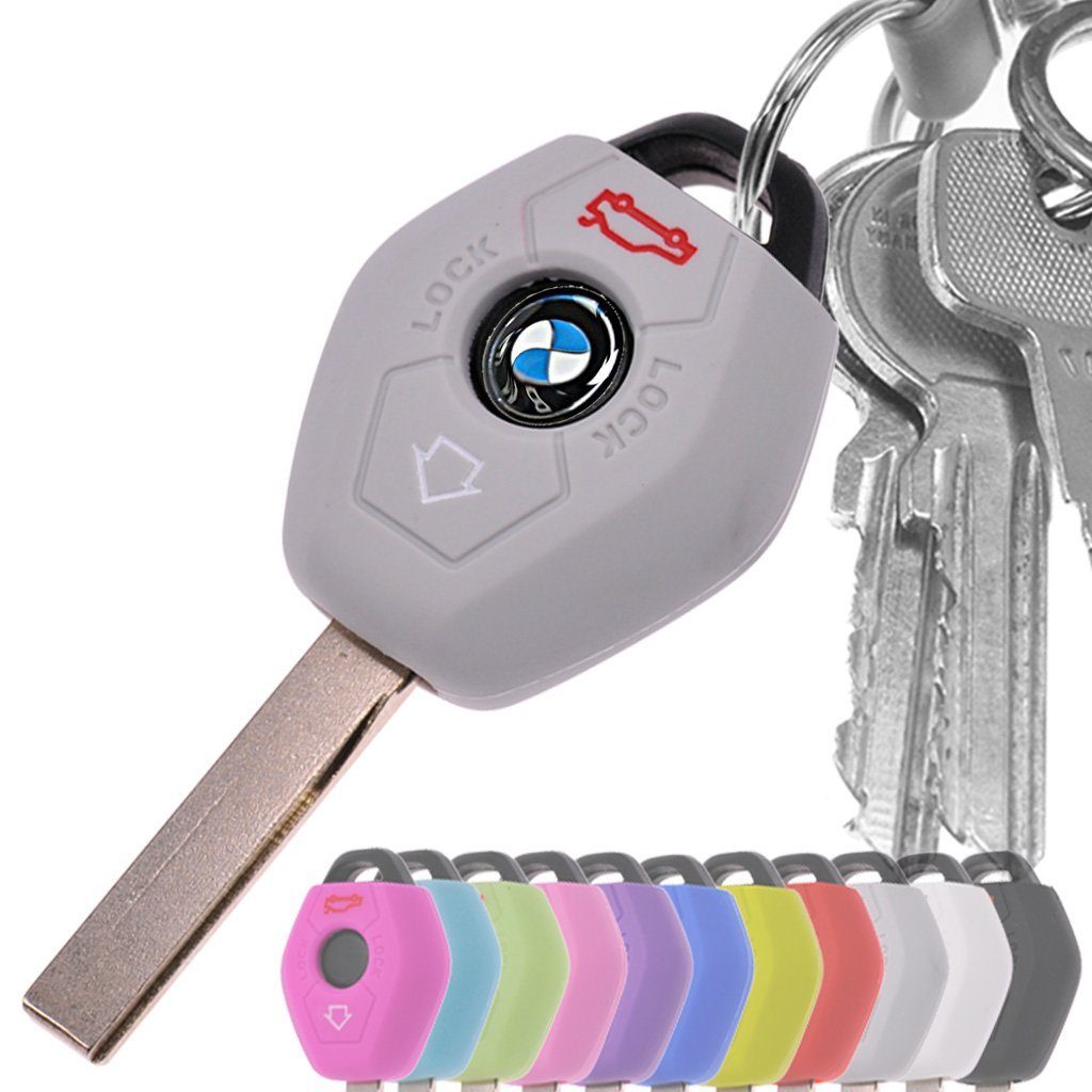 Grau, Schlüsseltasche E52 E46 E85 E83 3 Softcase E53 Silikon Fernbedienung mt-key Schutzhülle Funk E61 Knopf E86 E39 für Autoschlüssel BMW E60