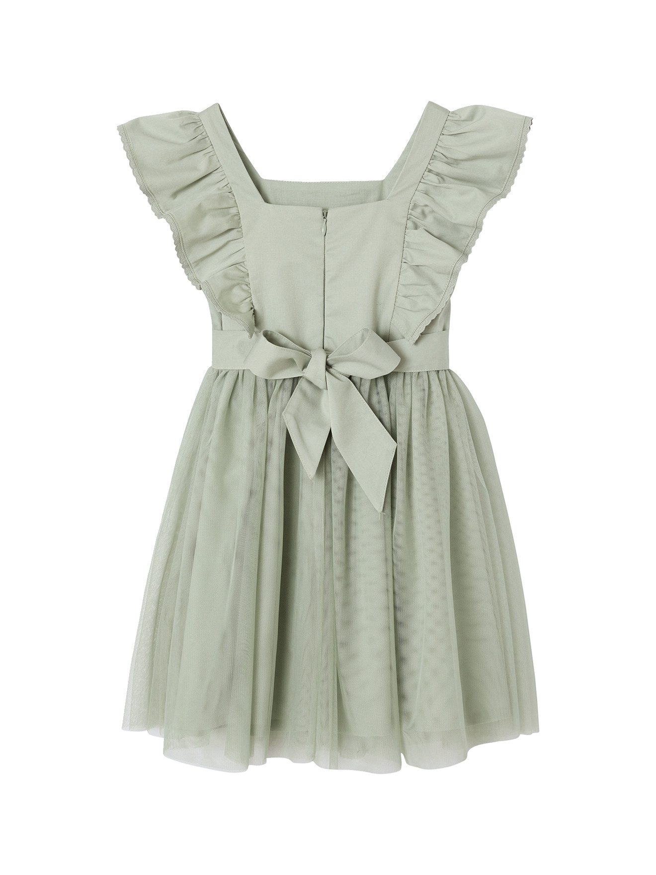 vertbaudet Minikleid Festliches Mädchen Volantkleid, Musselin & Tüll