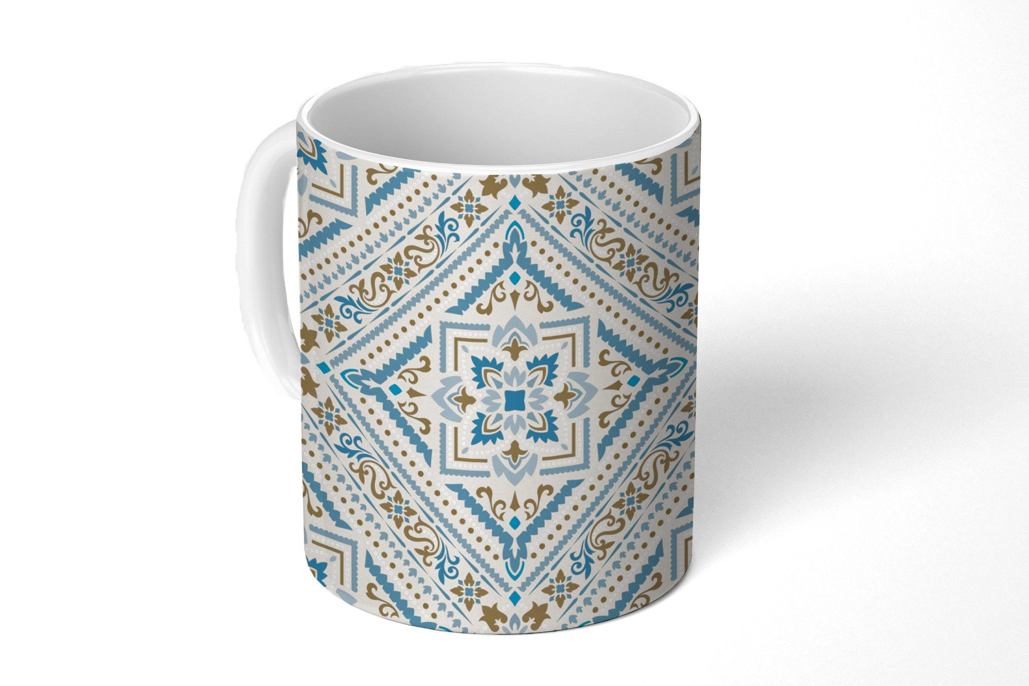 MuchoWow Tasse Perserteppich - Teppich - Muster - Blau, Keramik, Kaffeetassen, Teetasse, Becher, Teetasse, Geschenk