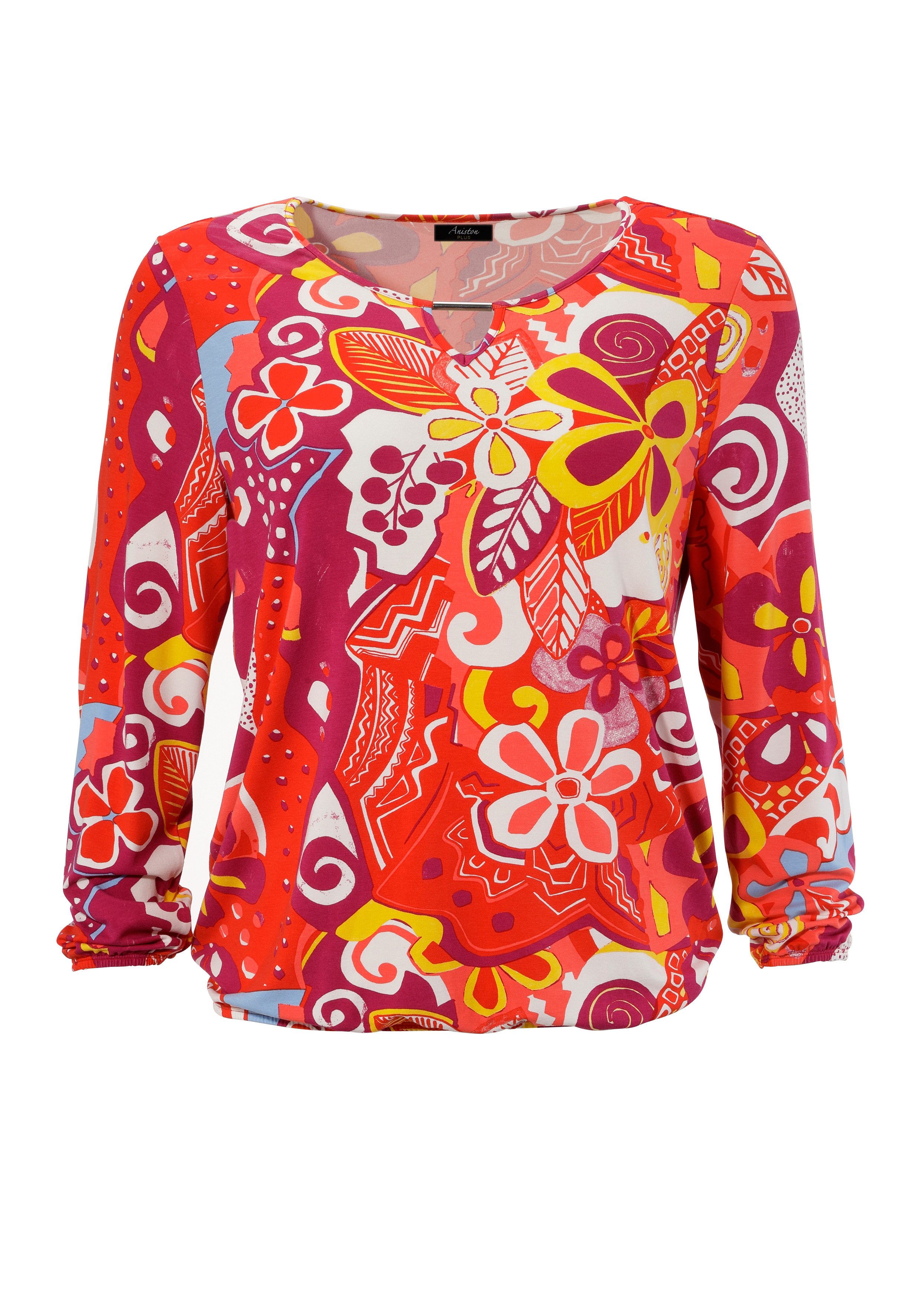 Aniston PLUS Langarmshirt mit farbharmonischen, fantasievollem Druck