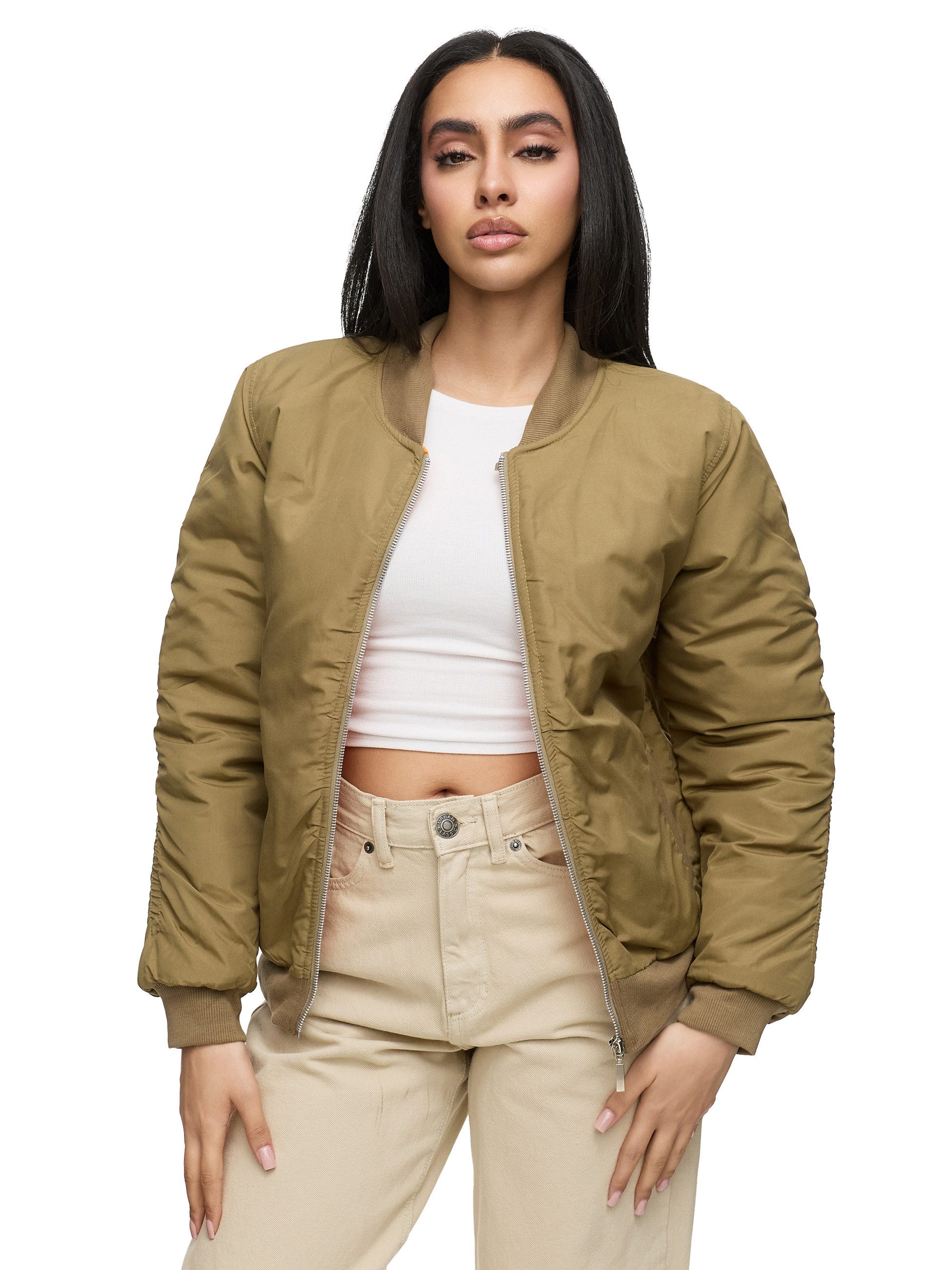 Worldclassca Bomberjacke Worldclassca Bomber Jacke mit REBEL Print Übergangs Freizeit Blouson "REBEL" Print