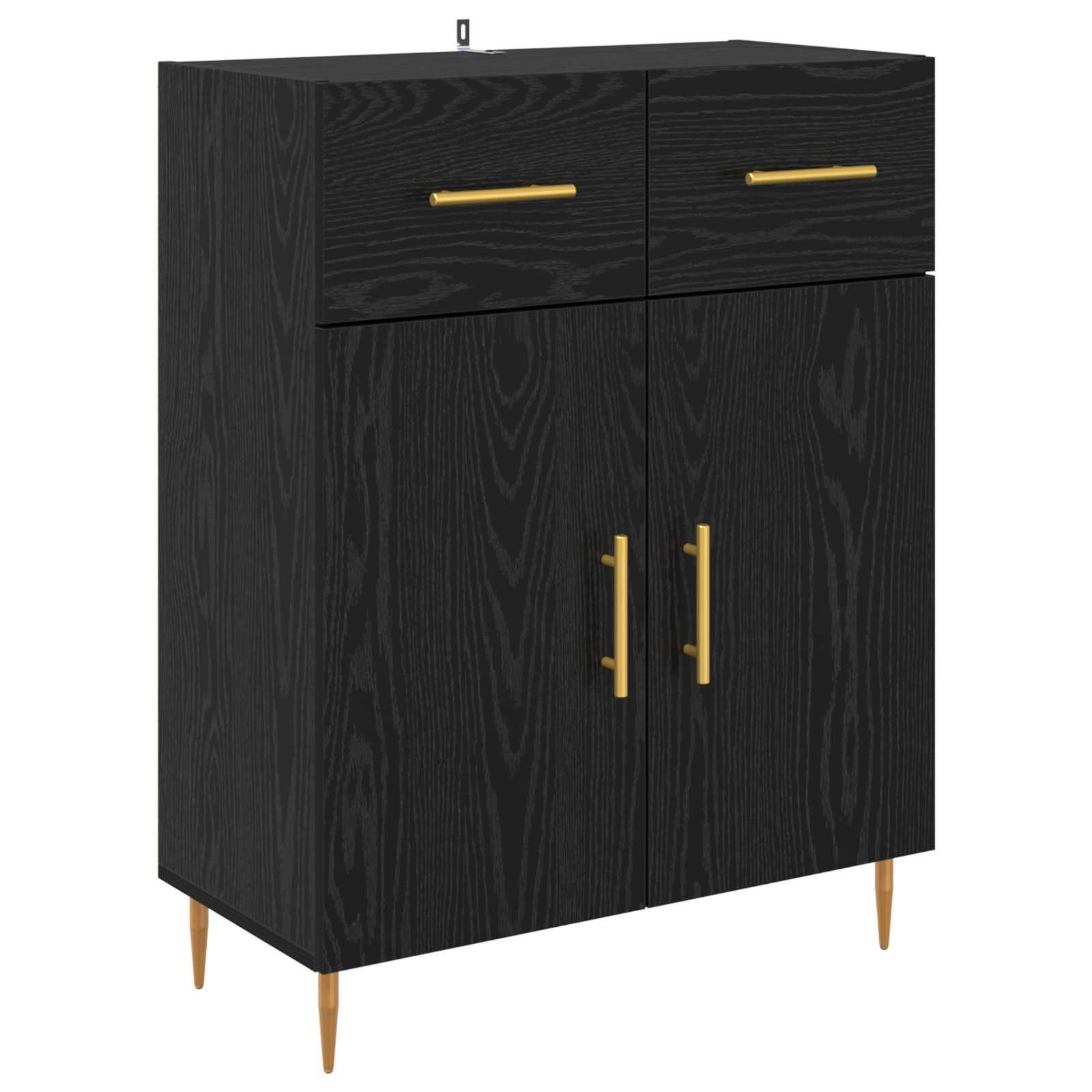 vidaXL Sideboard Sideboard Schwarz Eichen-Optik 69,5 x 34 x 90 cm Holzwerkstoff (1 St)