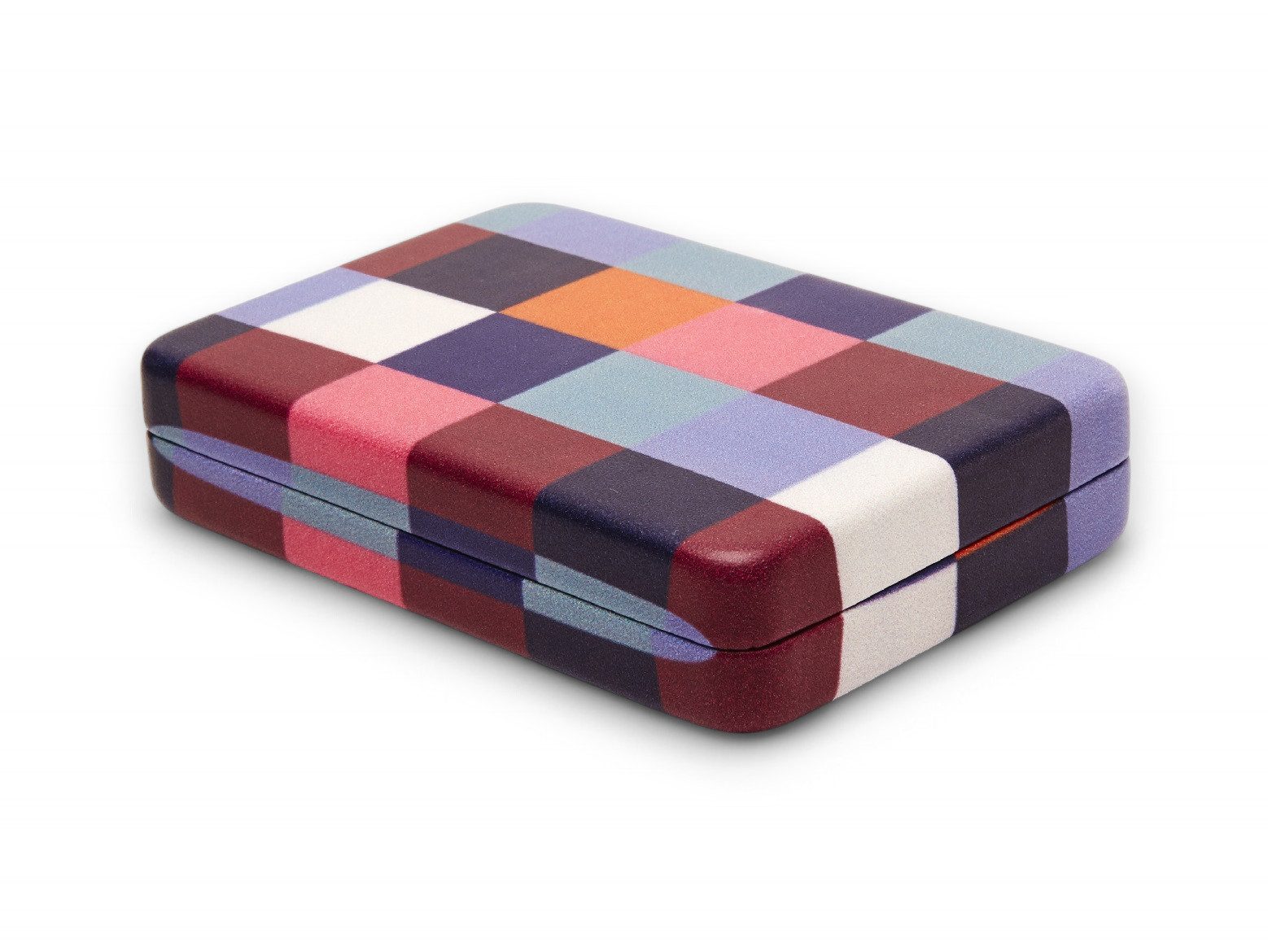 WestCraft Schmucketui kleines Schmuckkästchen Etui, Reise Schmuckaufbewahrung (kariert lila), Schmuckschatulle Reise Mini Jewelry Box für Ringe, Ohrringe, Halskette