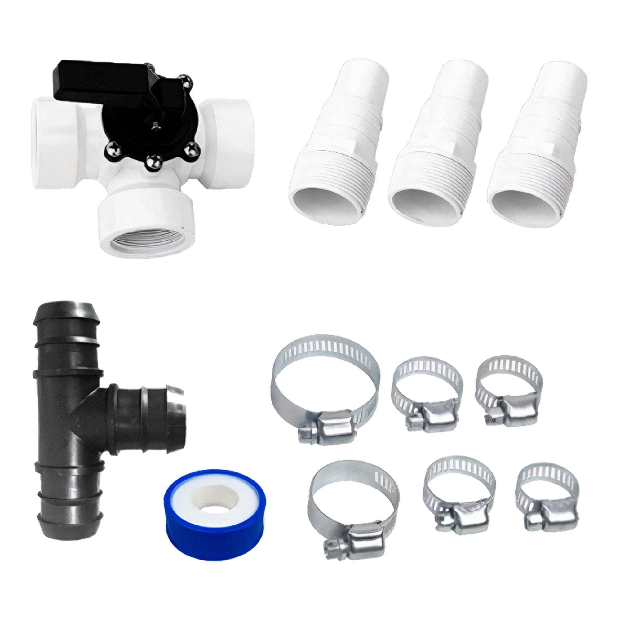 Arebos Bypass-Set Pool Adapter, Solarheizung, 12-teilig, (Set)