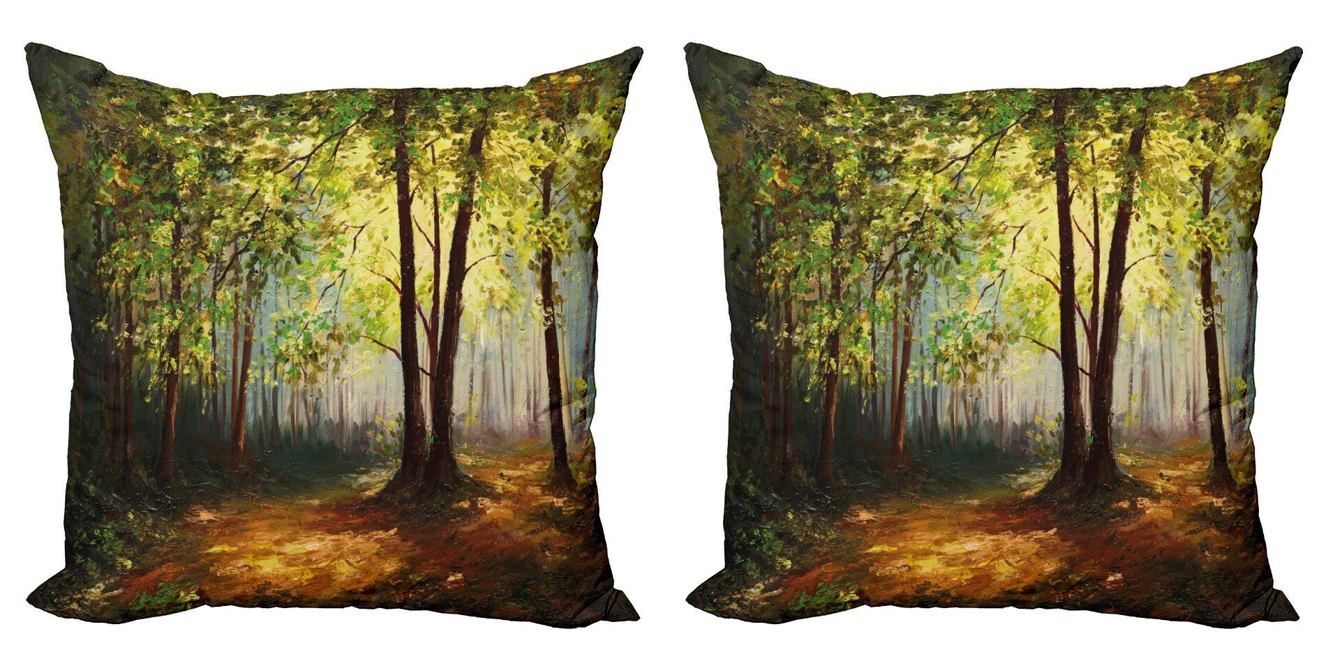 Abakuhaus Наволочки Modern Accent Doppelseitiger Digitaldruck, (2 Stück), Wald Frühling Waldbäume