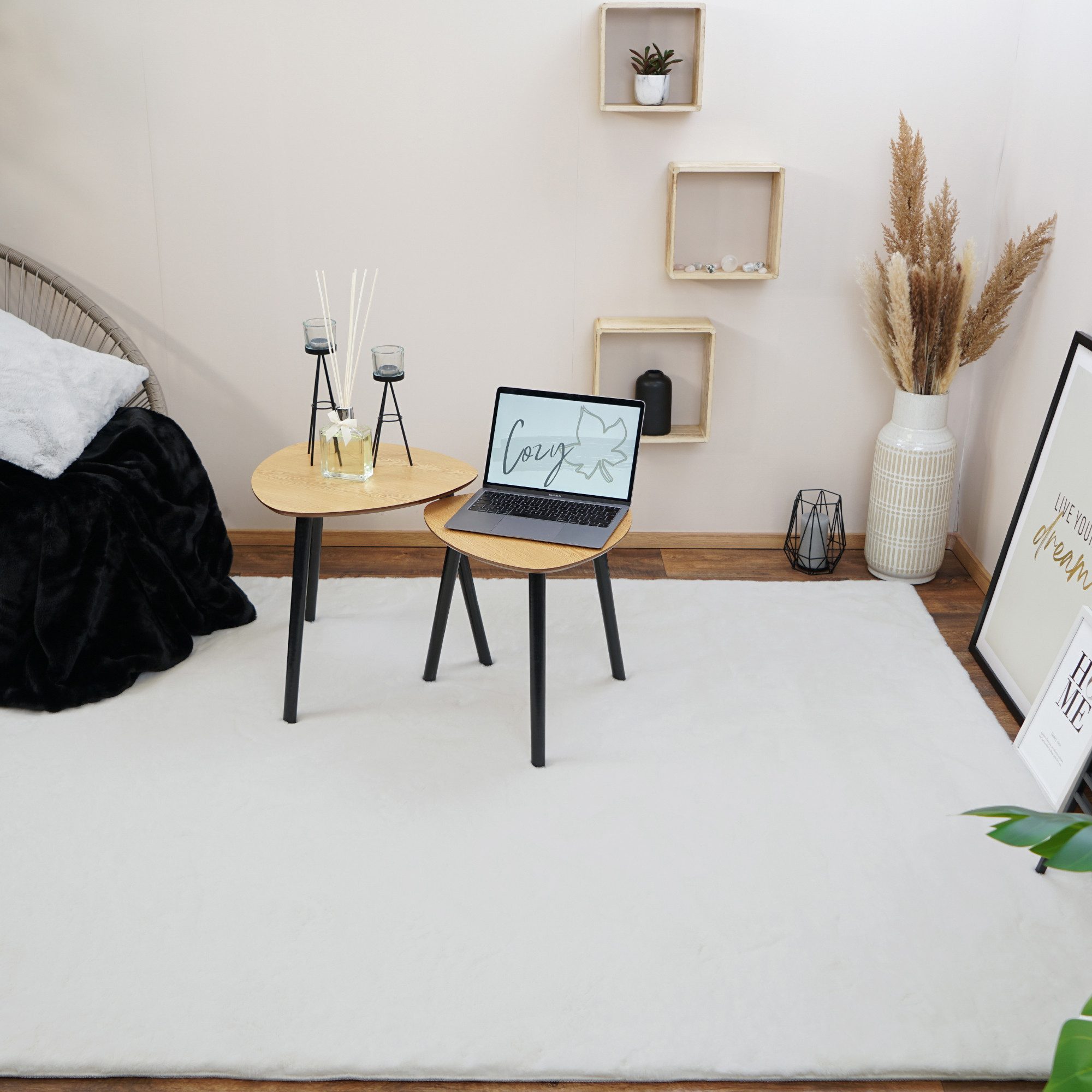 Consilio Concept Fellteppich Teppich Hasenfell Imitat günstig online kaufen