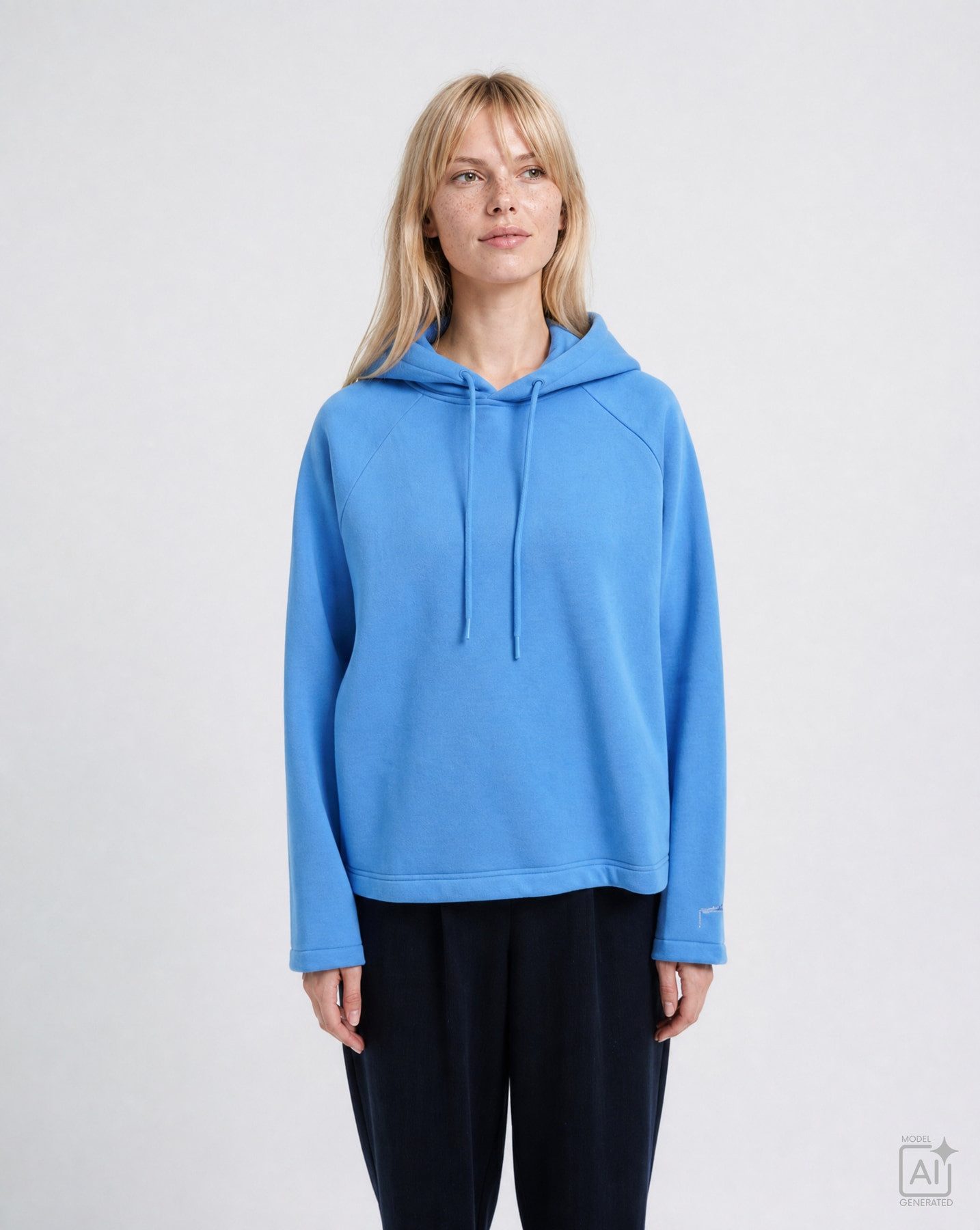 Smith & Soul Kapuzensweatshirt mit tonaler Stickerei, Boxy Fit