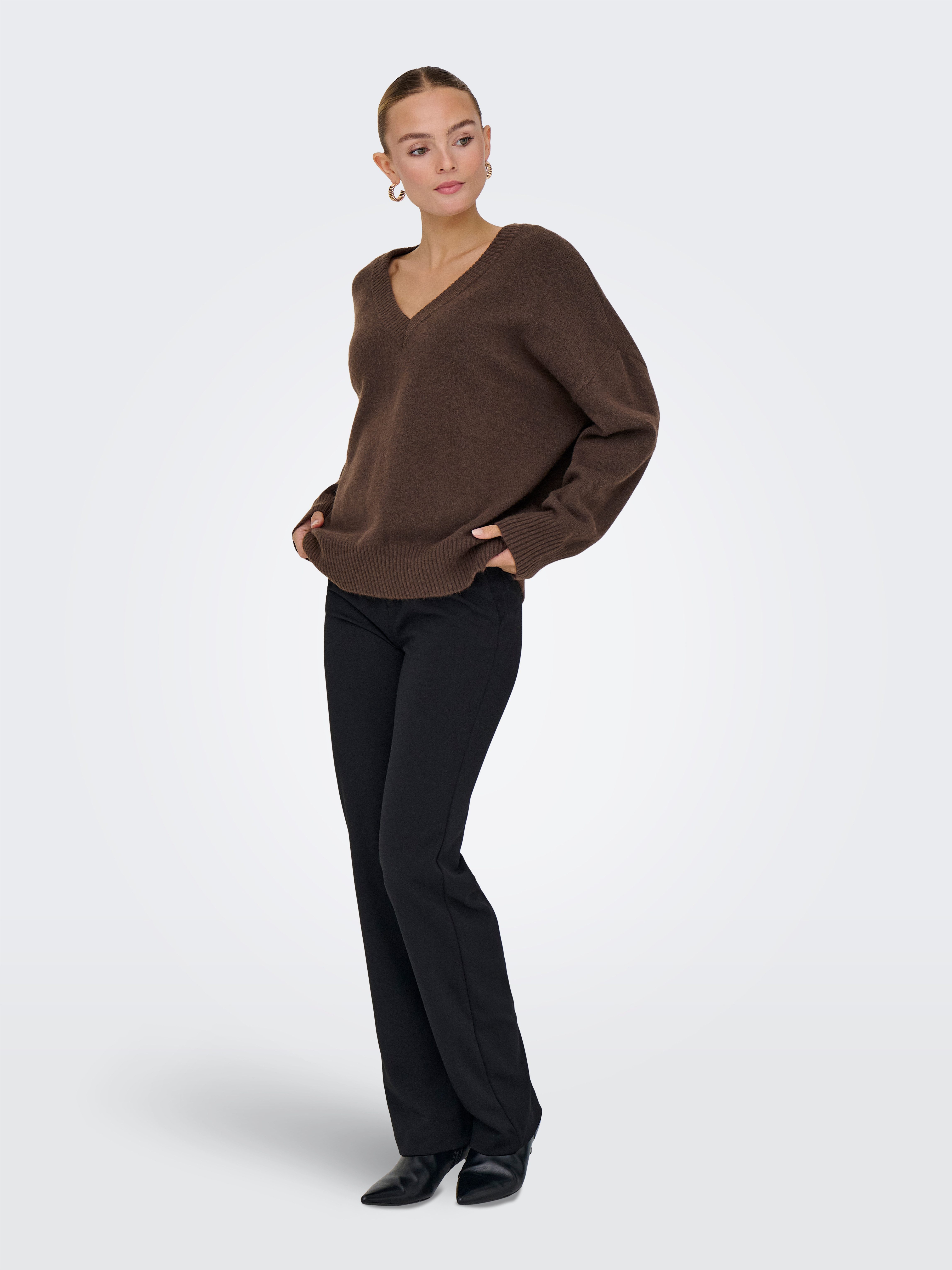 ONLY V-Ausschnitt-Pullover ONLMARI LS LOOSE V-NECK KNT