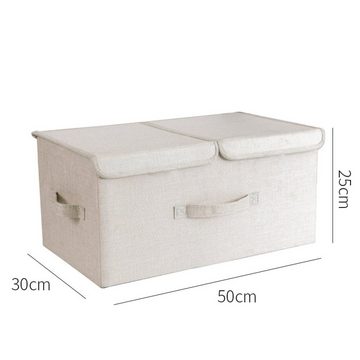 Caterize Aufbewahrungsbox Extra Große Aufbewahrungsbox mit Deckel und Fächern,50x30x25cm,2-Stück