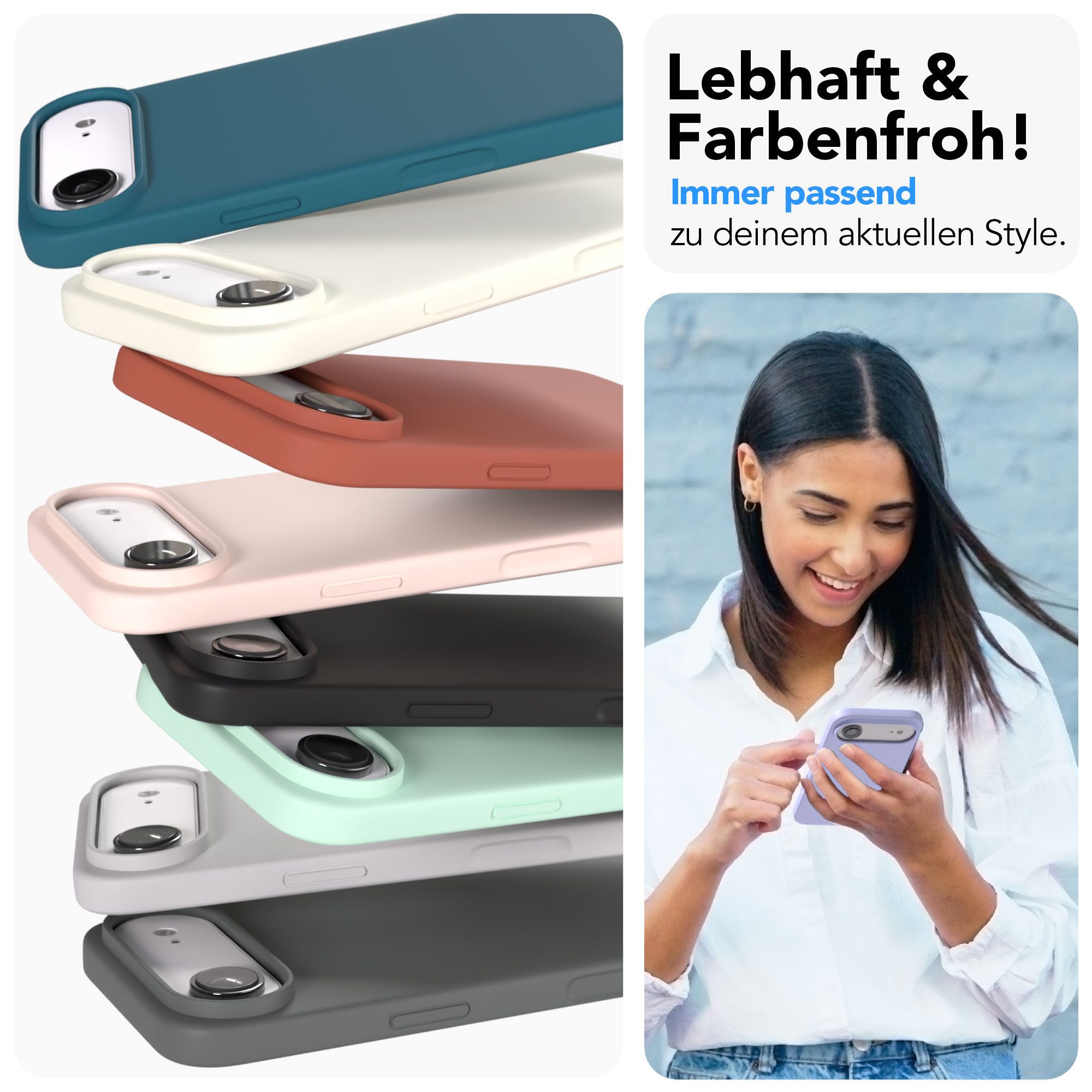 EAZY CASE Handyhülle für Apple iPhone Air Hülle Silikon 6,5 Zoll, Handytasche aus Silikon Slimcover stoßfest Violett / Lila Lavendel