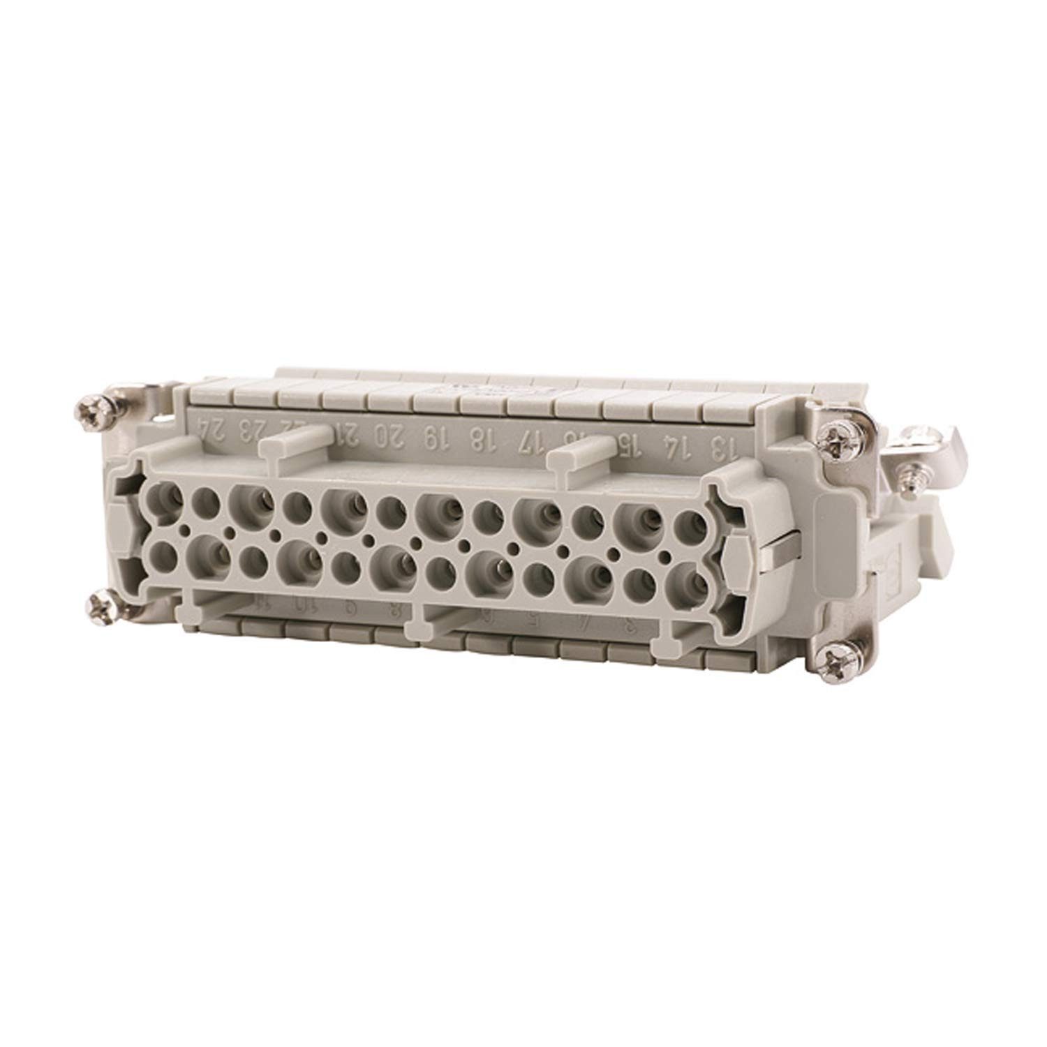 Harting DIN-Stecker Titel:Han 24E Anschlussverteiler Buchseneinsatz (F) ""rechts"" Schraub, "Querschnitt 0,2mm² - 2,5mm²", "Querschnitt AWG24 - AWG14"