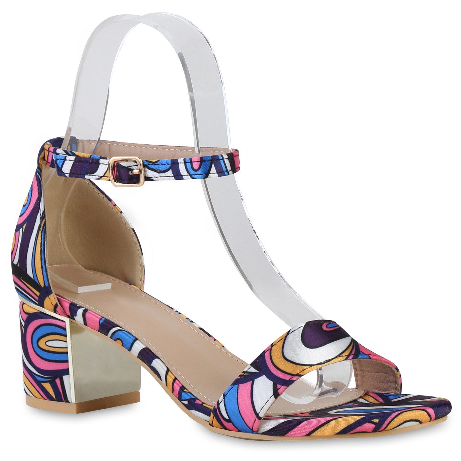 VAN HILL 840888 Sandalette Damen Klassische Сандалеты Blockabsatz Prints Absatz-
