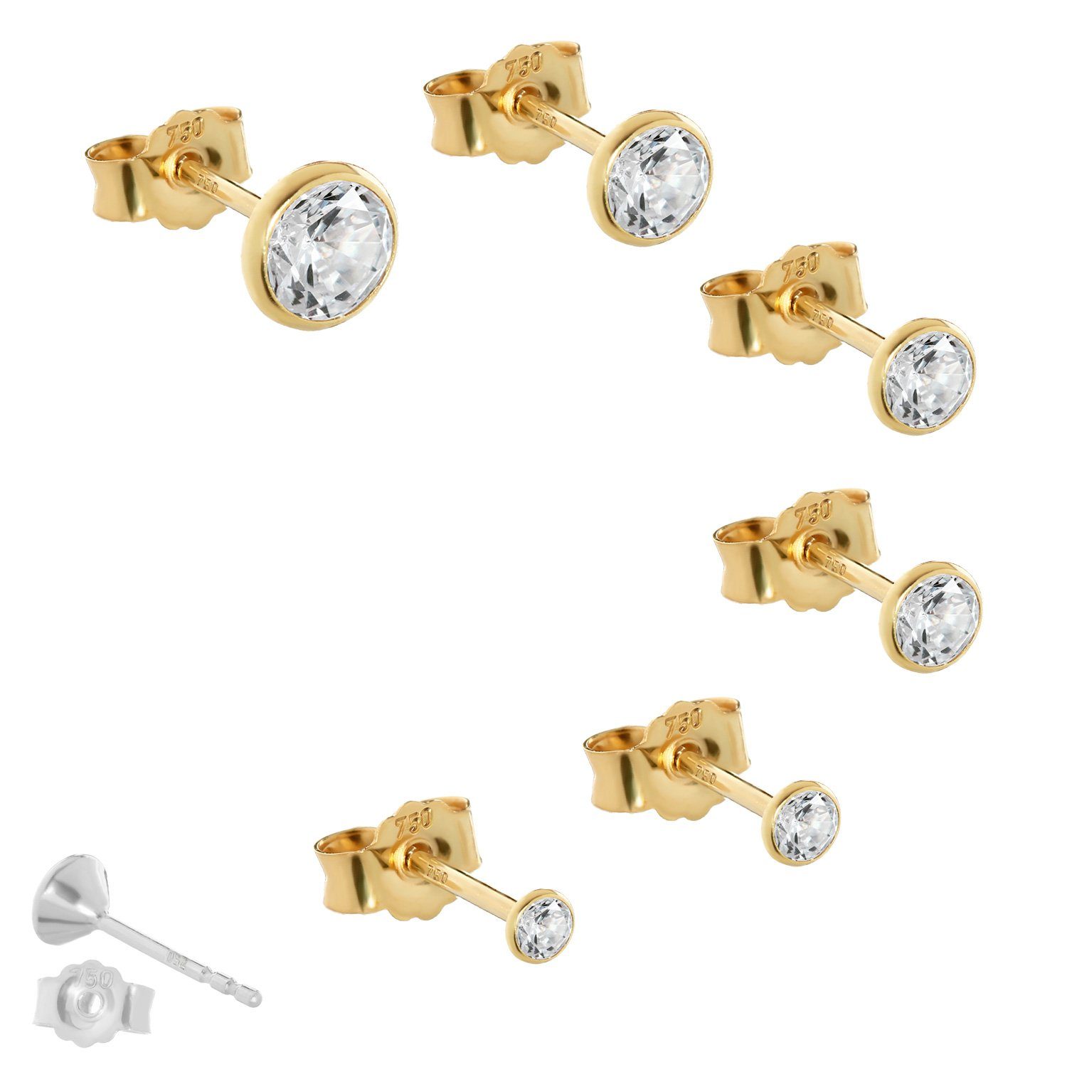 NKlaus Single-Ohrstecker Einzel 2,3mm Ohrstecker Gelbgold günstig online kaufen
