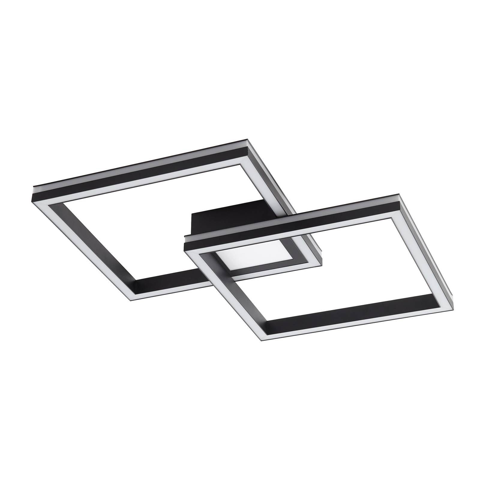 Lucande Deckenleuchten Tjado, LED, Metall, Schwarz Farbwechsel RGB + weiß IP20 mit Fernbedienung, LED 30 W gesamt, Farbwechsel RGB + weiß