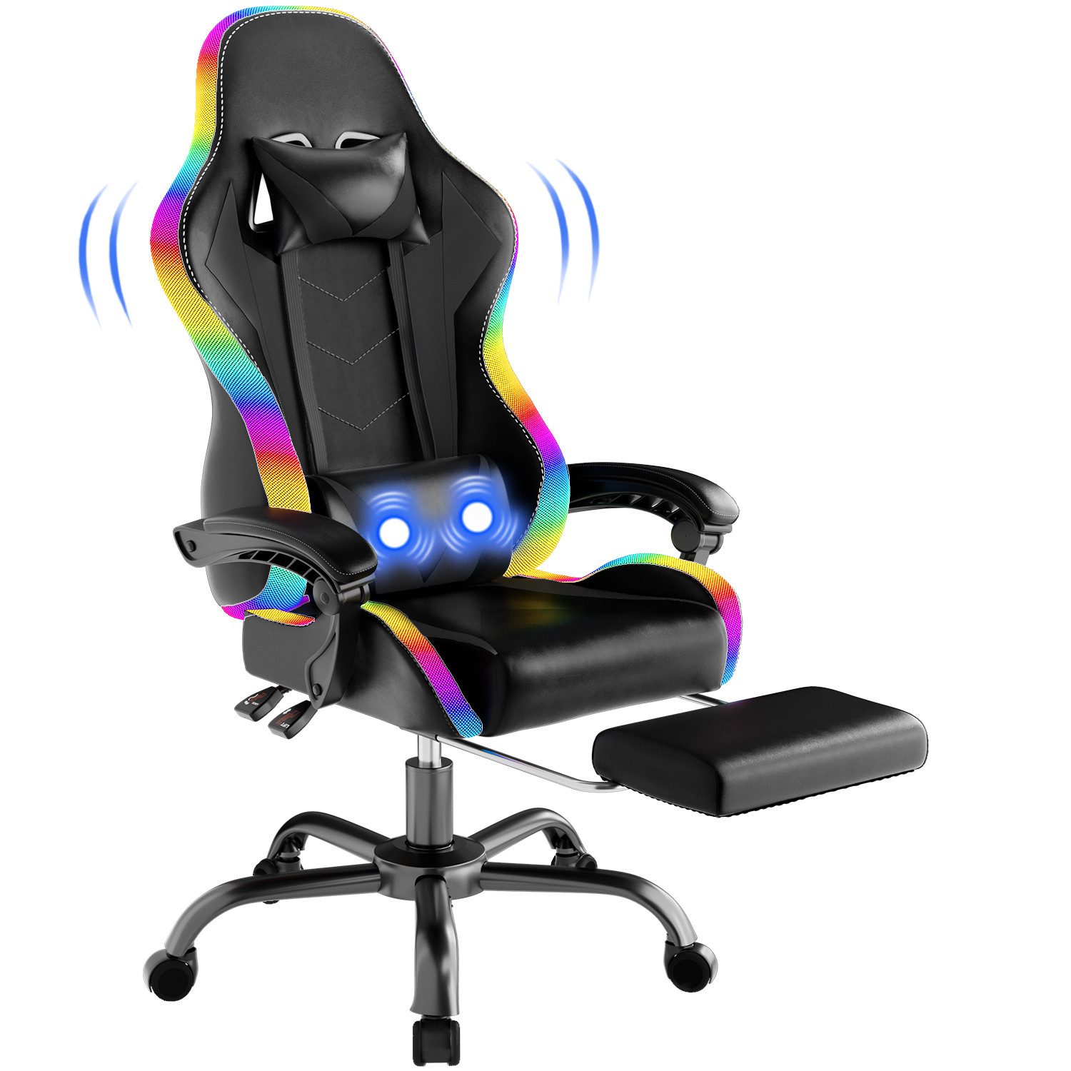 HOMALL Gaming-Stuhl LED Massage Bürostuhl mit günstig online kaufen