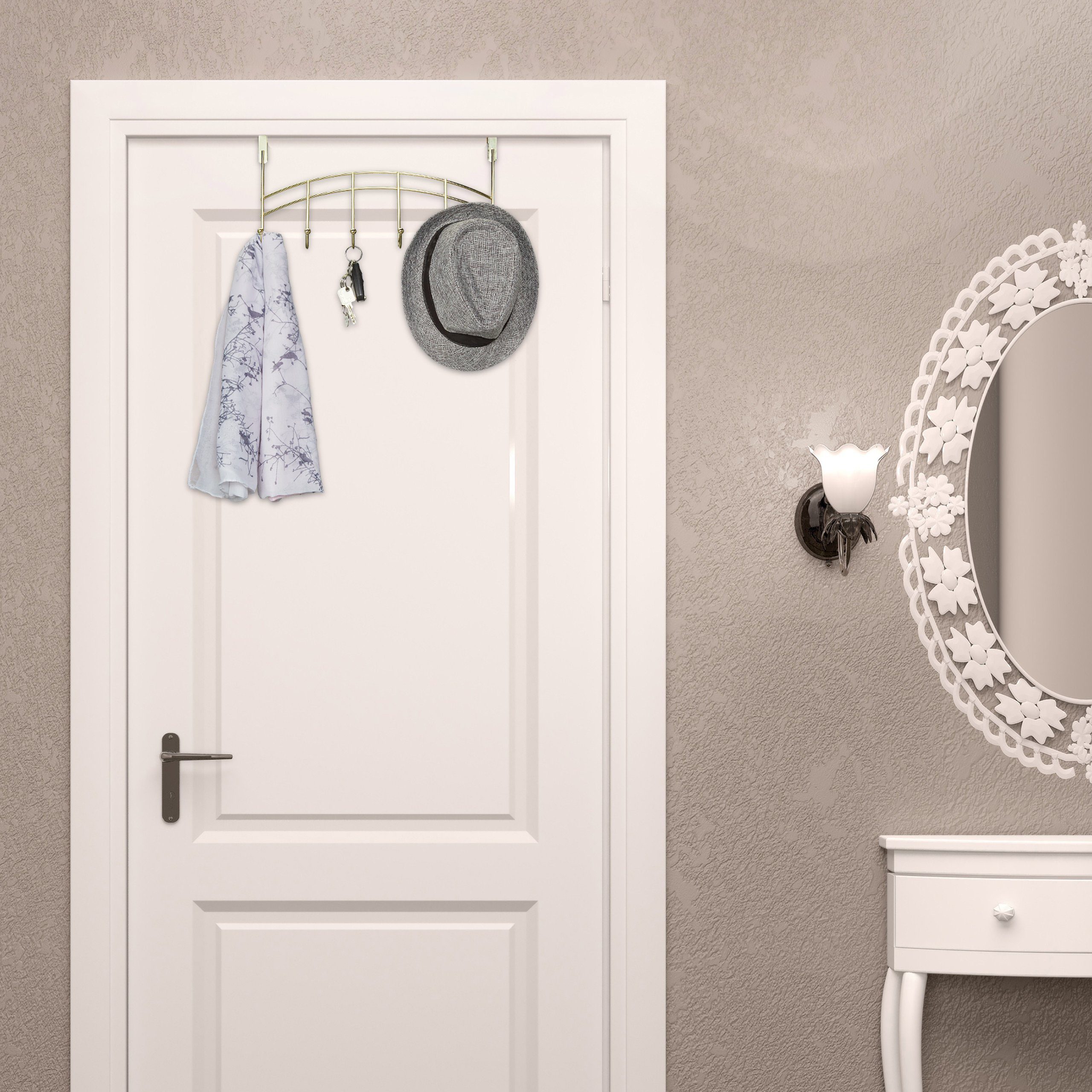 relaxdays Türgarderobe zum Einhängen 6 Hake, günstig online kaufen