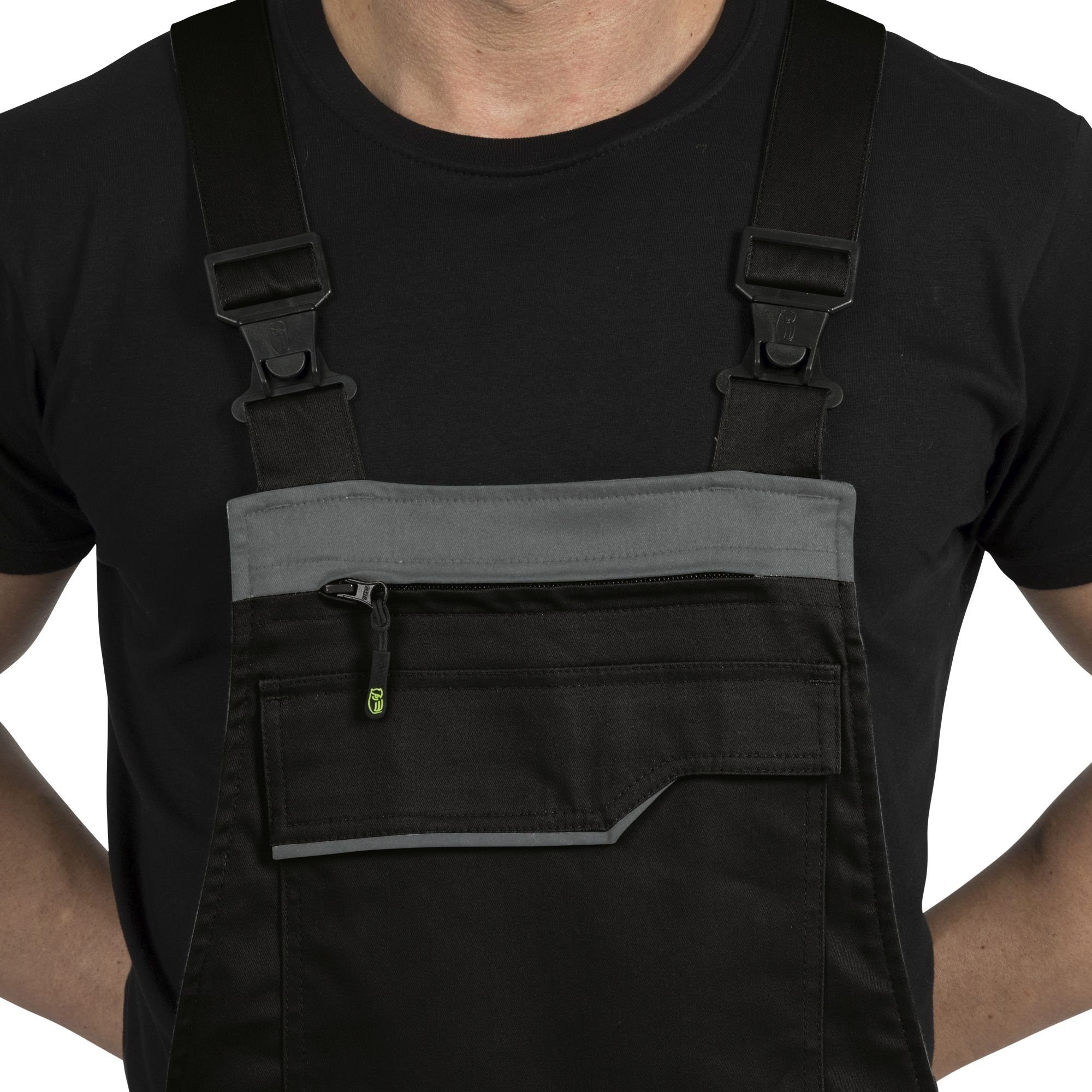 Leibwächter Arbeitslatzhose Herren Flex-Line Latzhose (Arbeitshose mit Keil im Schritt) mit Reflektoren
