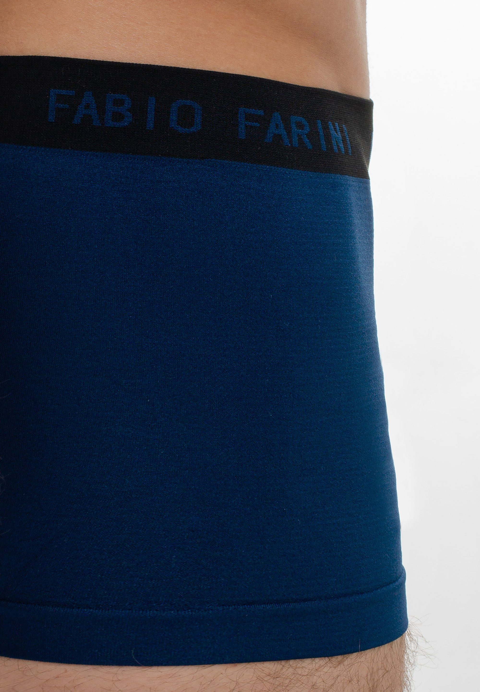 weicher Microfaser Logoschriftzug aus Herren (4-St) Boxershorts Unterhosen - mit Retroshorts Look 14 sportlichen Set im Fabio Männer Farini
