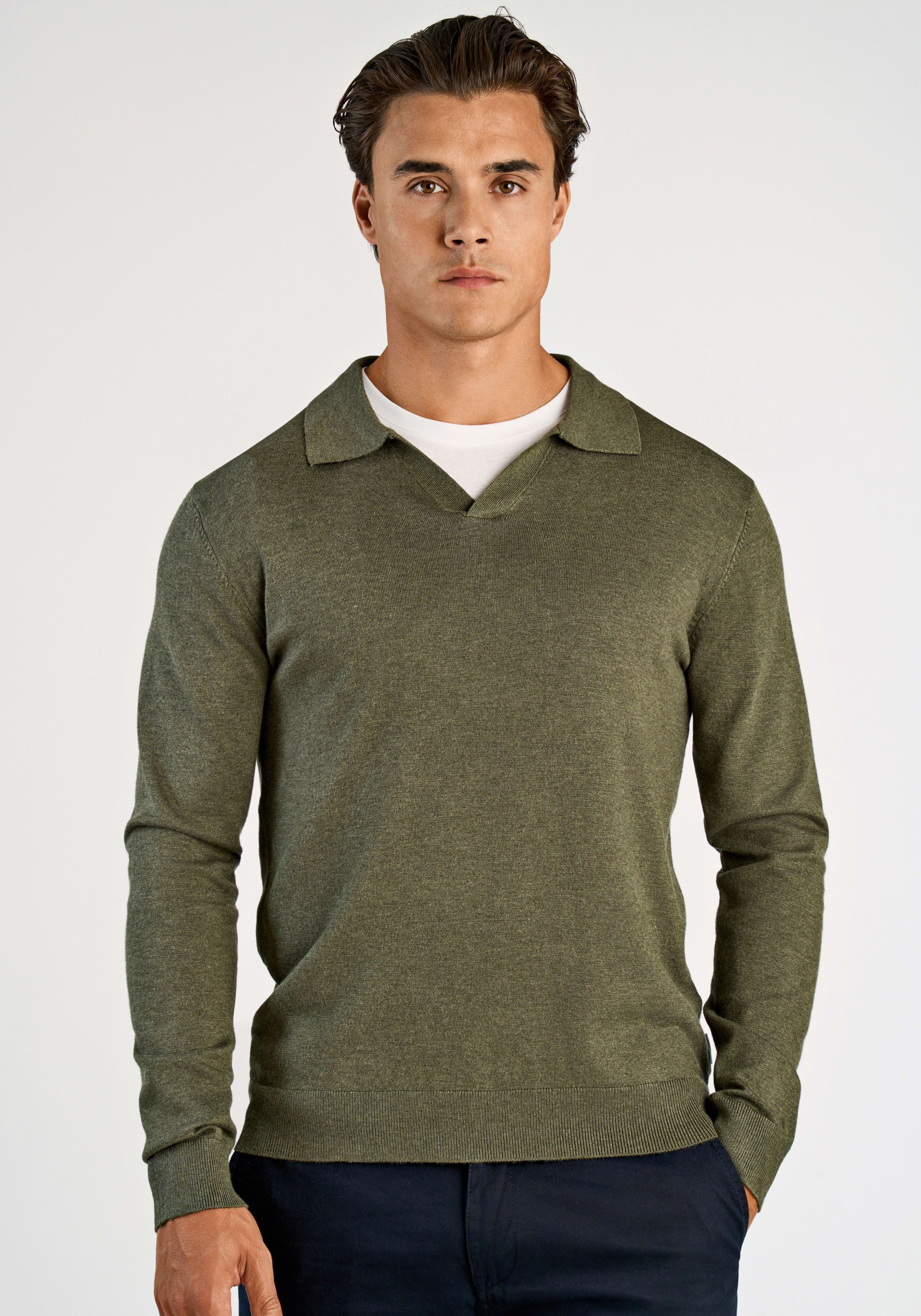 LINDBERGH Strickpullover mit Polokragen und mit Viskose