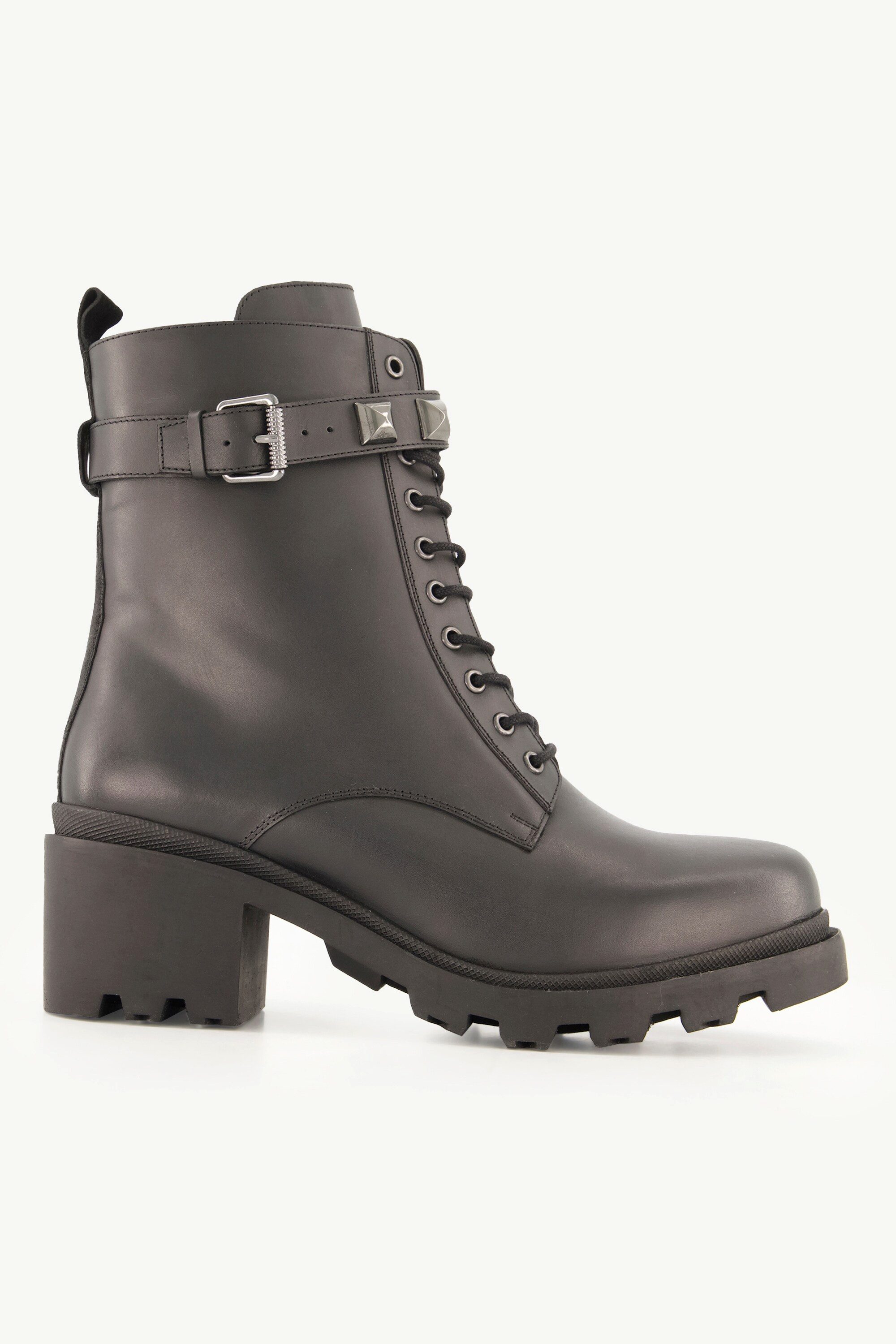 Ulla Popken Leder-Stiefeletten Schnürung Weite H Stiefel