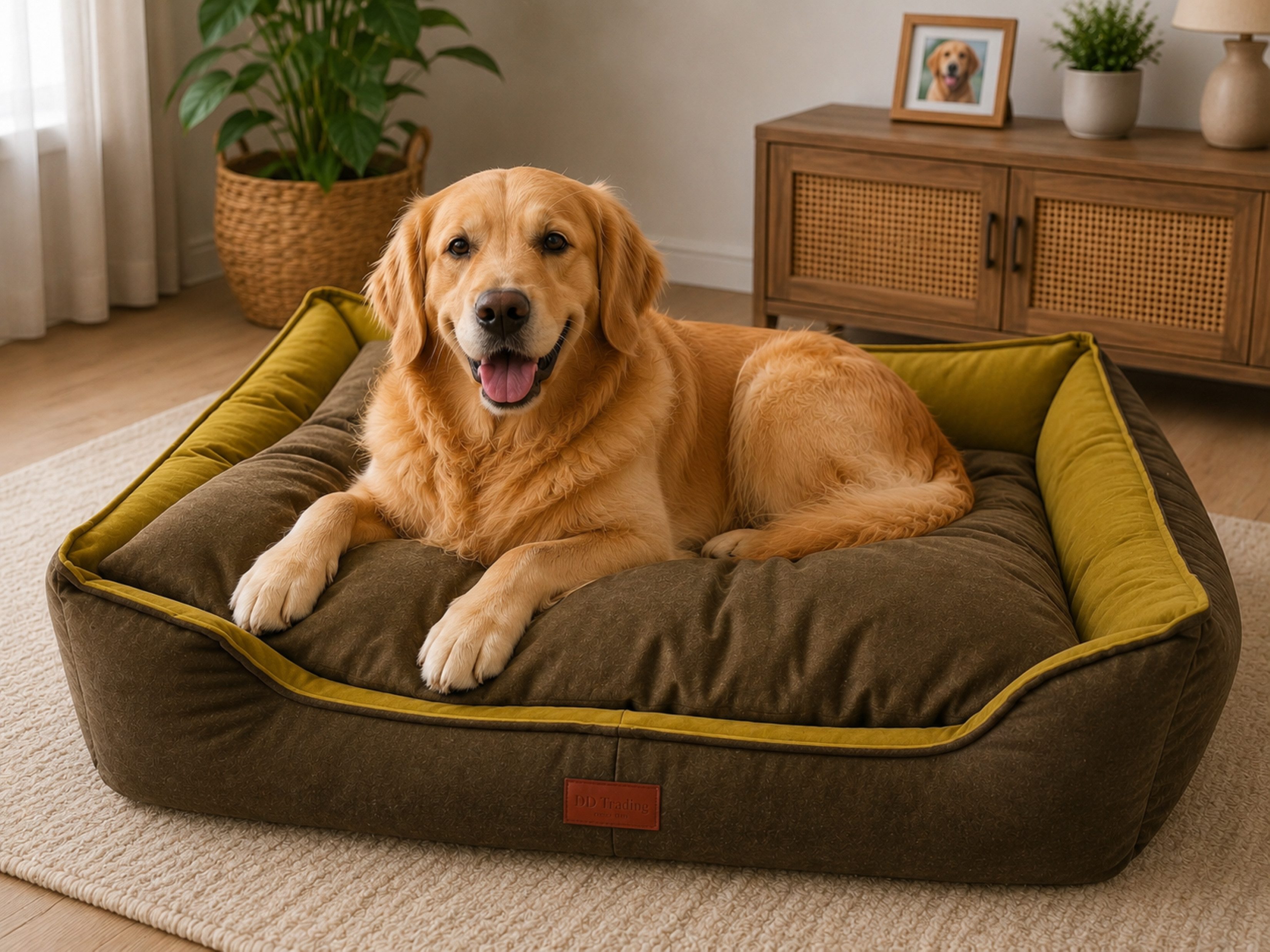 DDOnlineShop Tierbett Hundebett Katzenbett Farbe Braun- Gold, Lila, Grau Premium Qualität