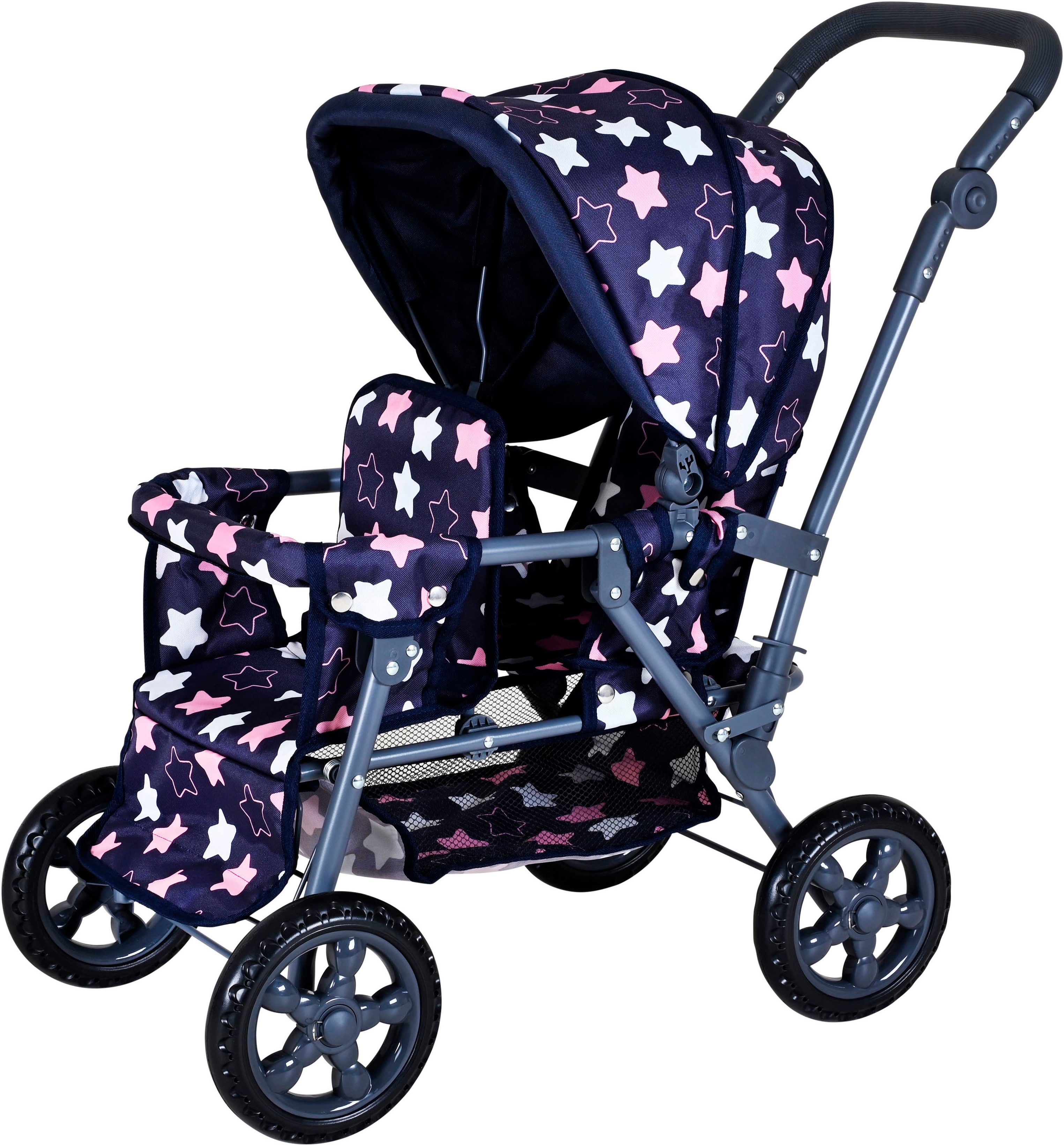 Knorrtoys® Zwillingspuppenwagen Big Twin - star blue pink günstig online kaufen