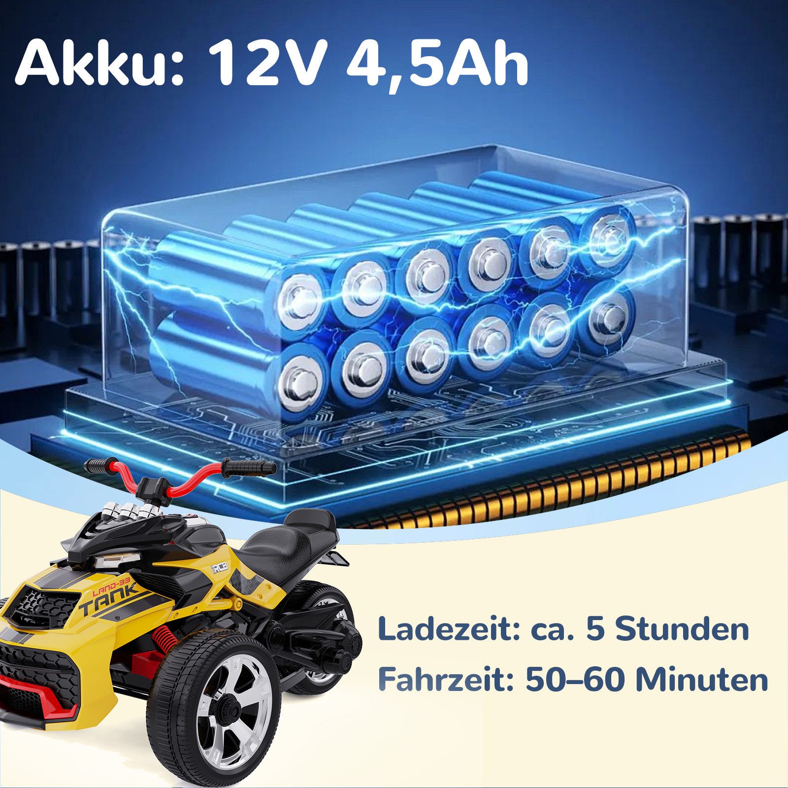 RCB TECH Elektro-Kindermotorrad RM3, 12-Zoll Kinder Elektro-Dreirad, max. 8 günstig online kaufen
