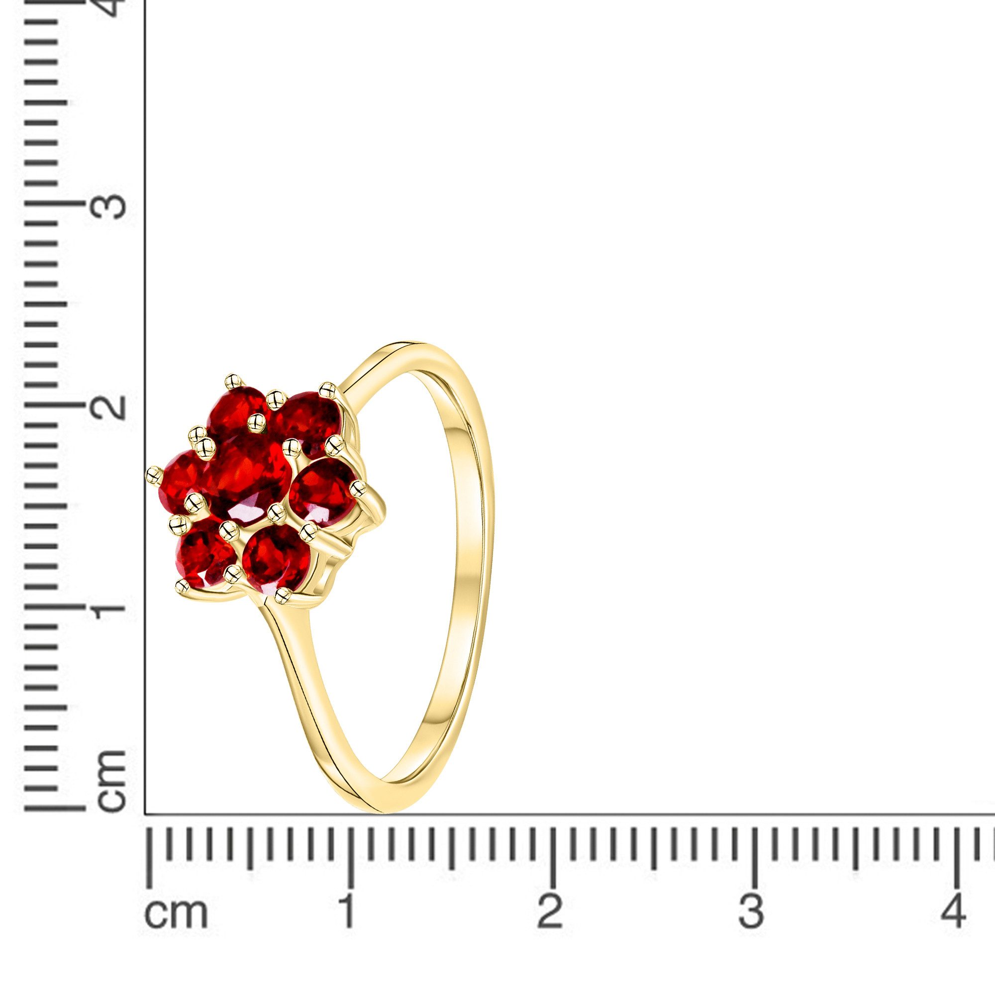 Fascination by Ellen K. Fingerring Gold 585 mit 7 echten Granat-Steinen günstig online kaufen