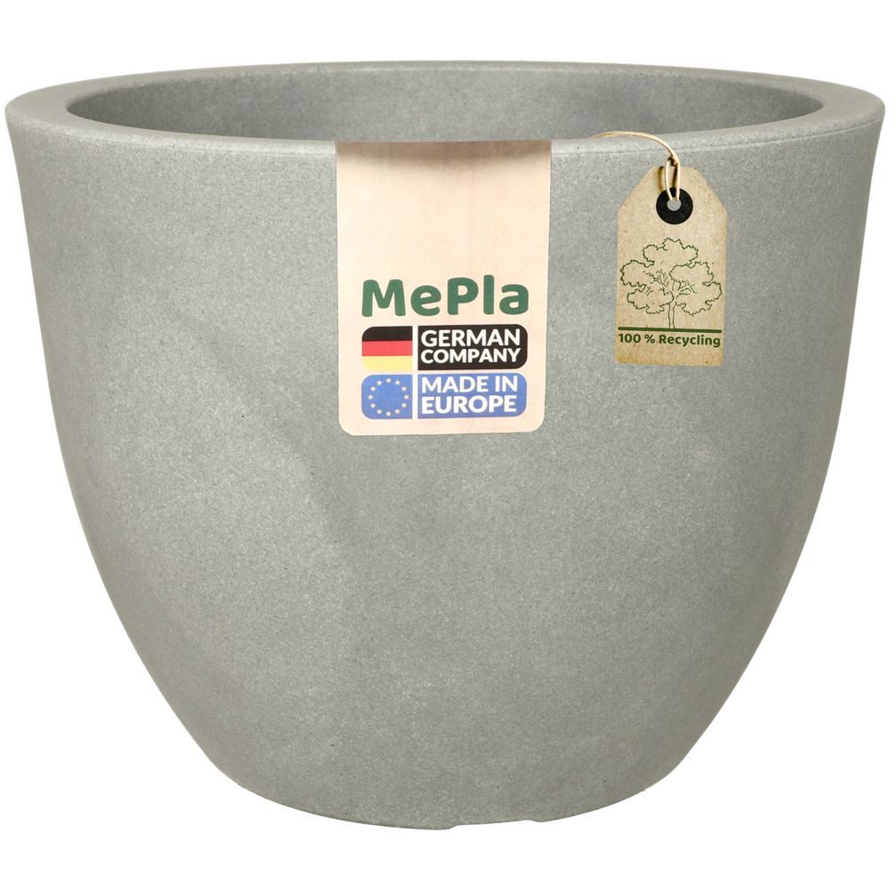 Heimwerkercenter Blumentopf MePla Blumentopf Pflanzkübel Siena ø30 cm, Grau, frostfester Kunstoff