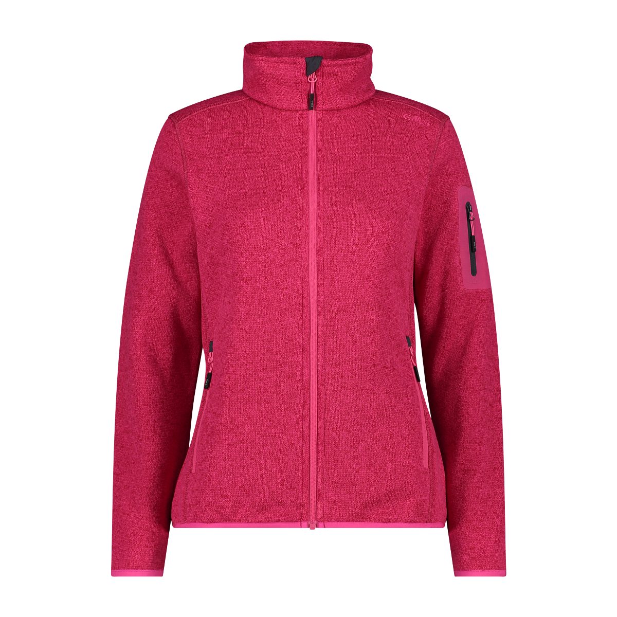 Knitted FUXIA-ANTRACITE Woman Fleecejacke Jacket CMP Fleece Melange 03HP